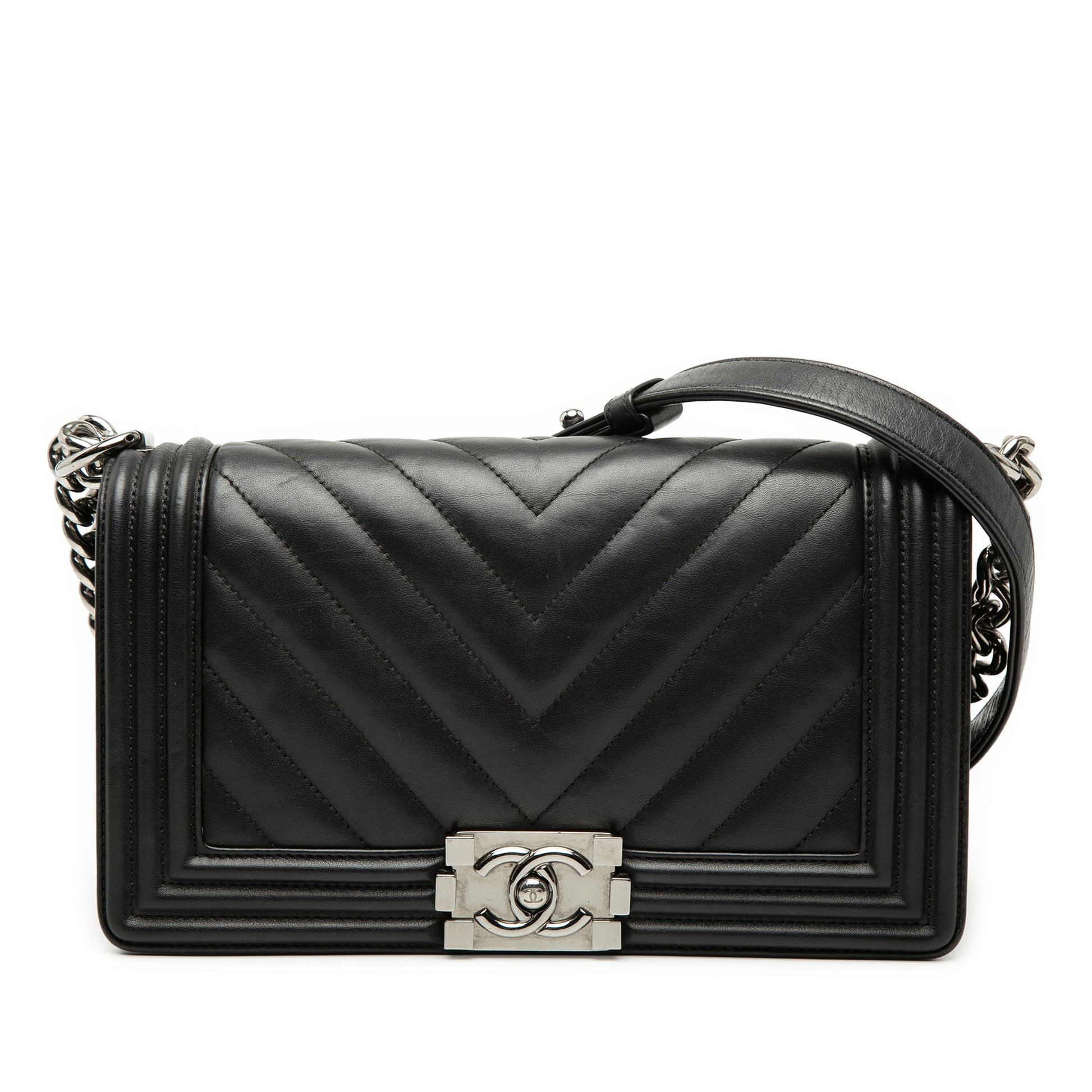 Chanel Old Medium Chevron Lambskin Boy Flap