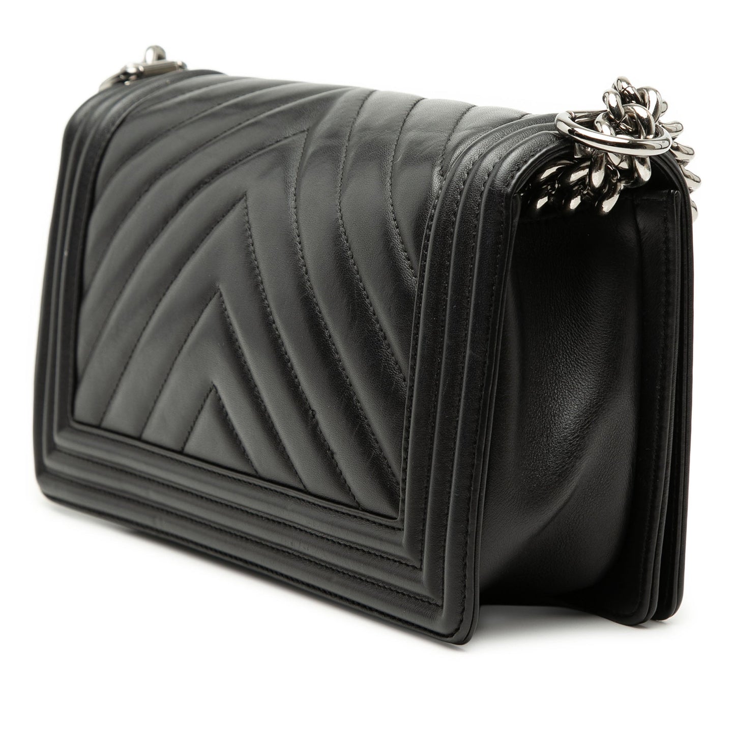 Chanel Old Medium Chevron Lambskin Boy Flap