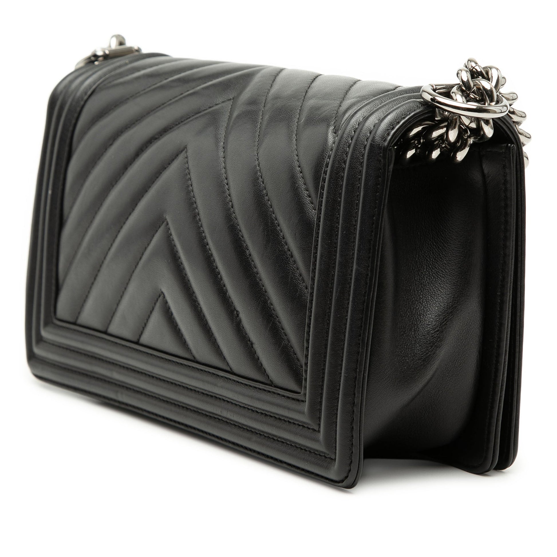 Chanel Old Medium Chevron Lambskin Boy Flap
