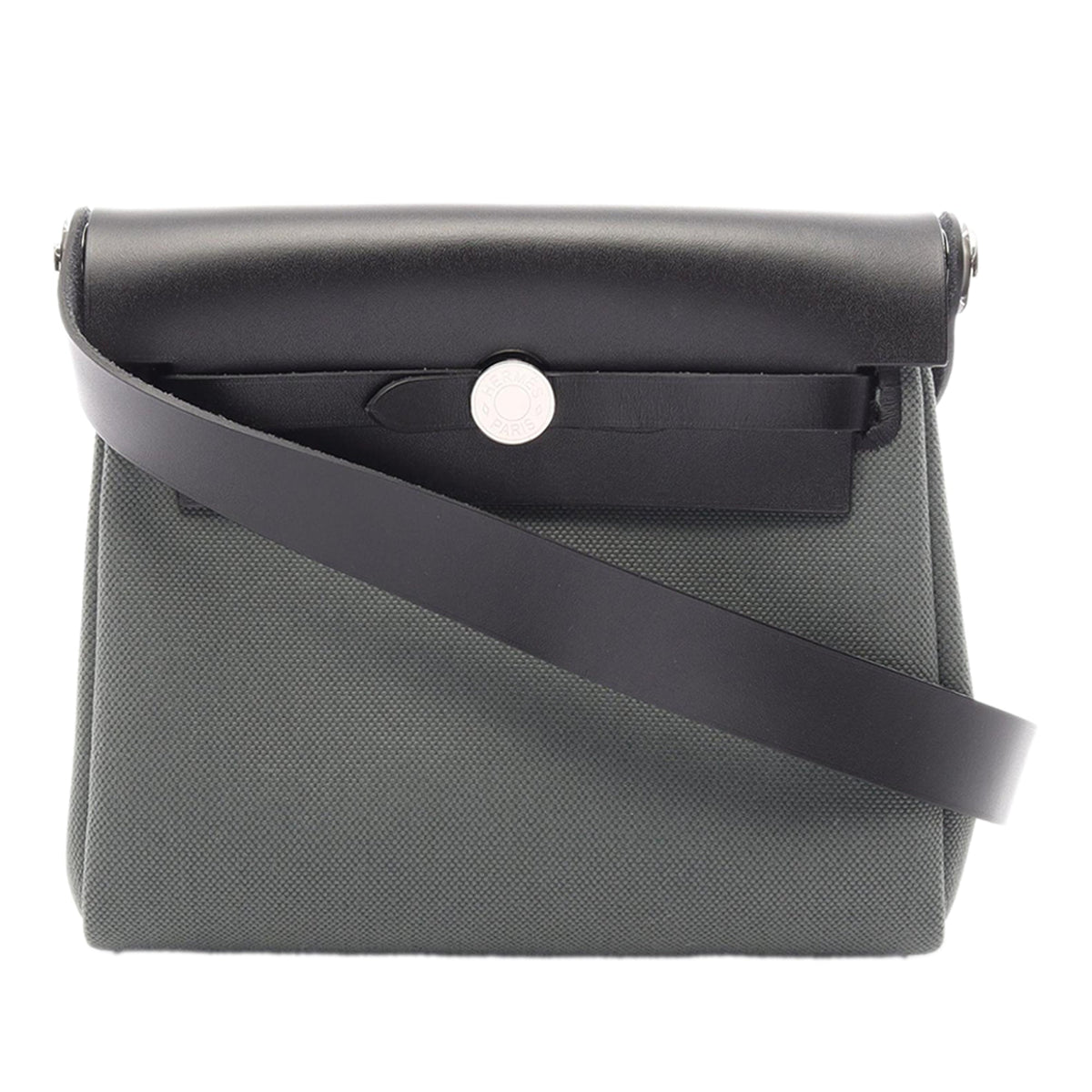 Hermès Military Toile and Vache Hunter Herbag Zip 20 — Green