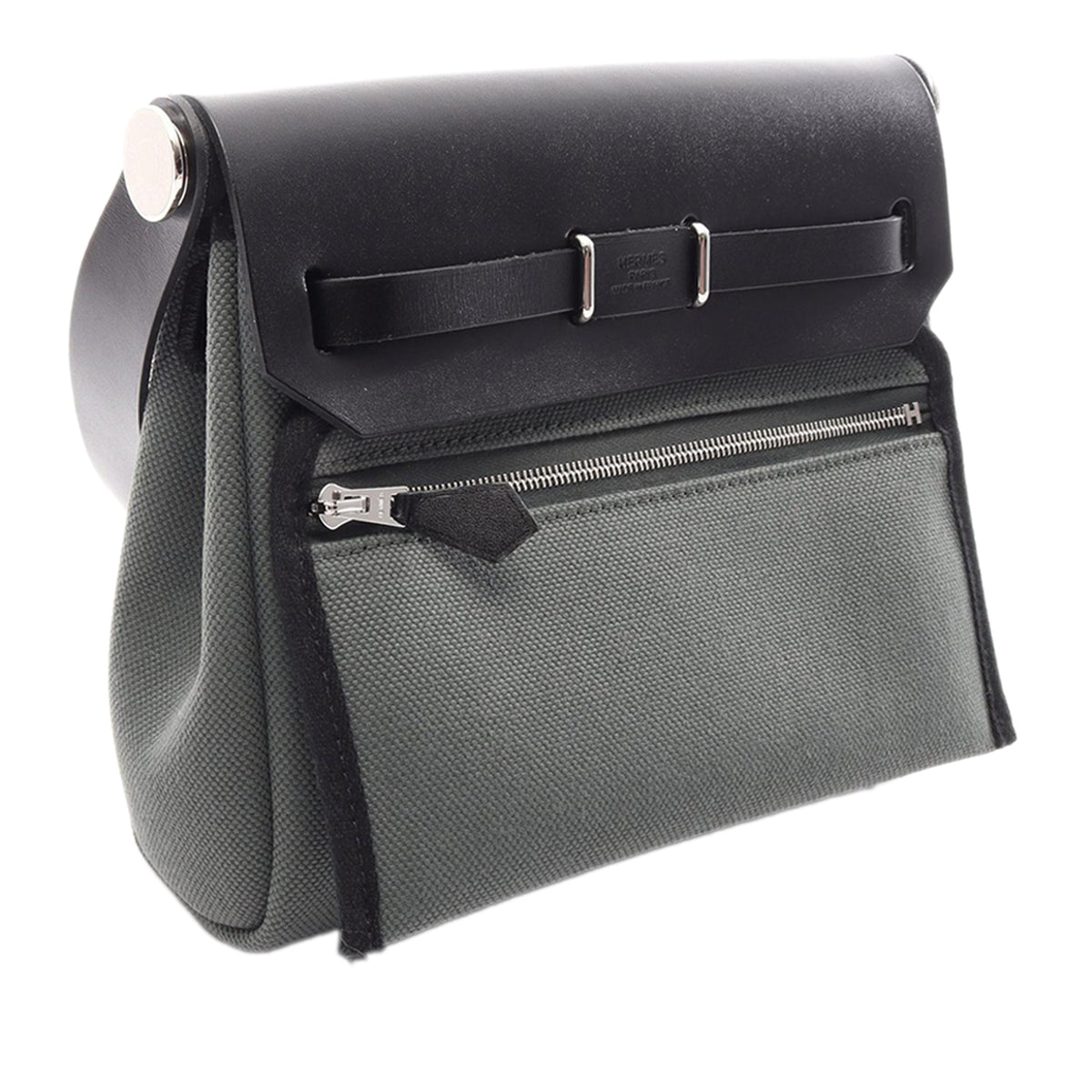 Hermès Military Toile and Vache Hunter Herbag Zip 20 — Green