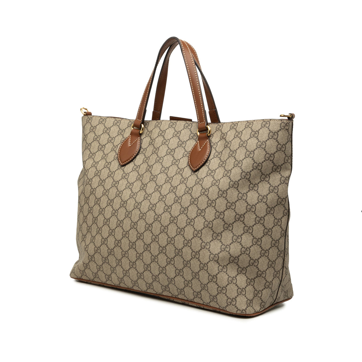 Gucci Medium GG Supreme Convertible Soft Tote — Beige