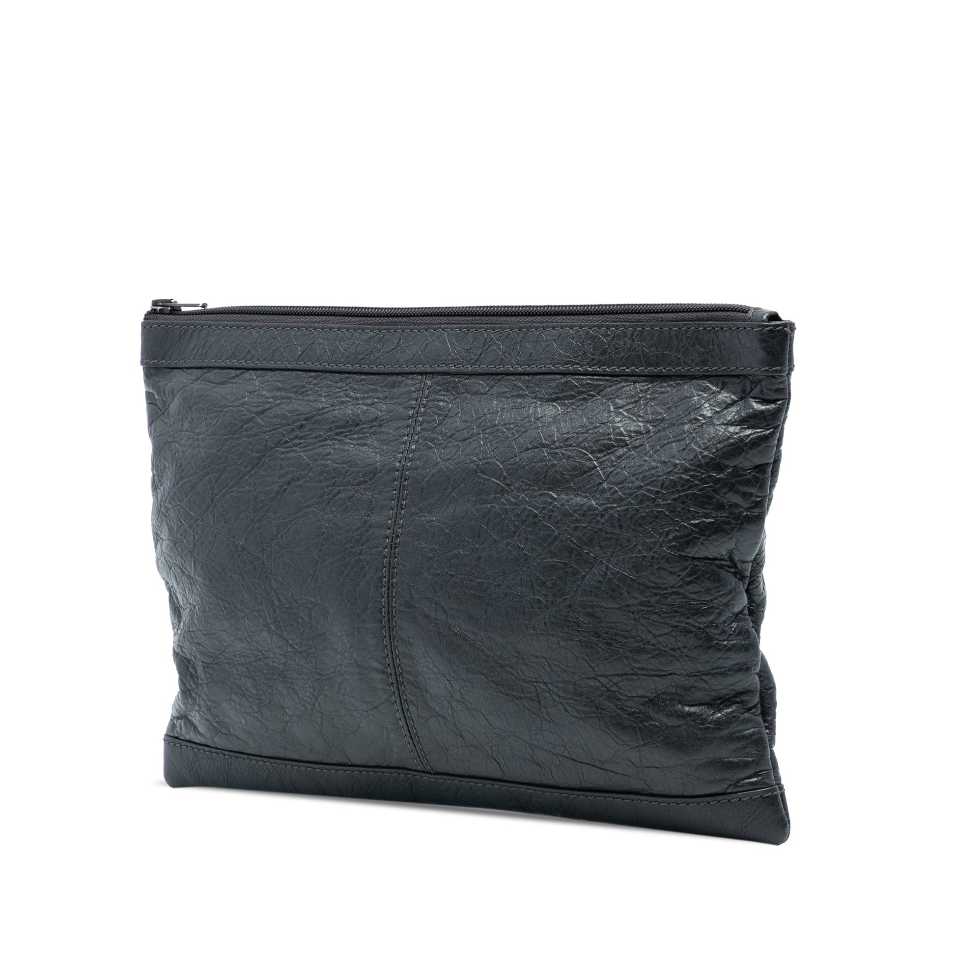 Balenciaga Lambskin Motocross Classic Clip Clutch