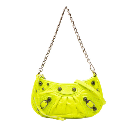 Balenciaga Mini Lambskin Motocross Le Cagole — Yellow