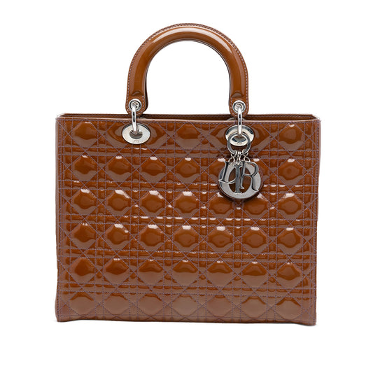 Dior Large Patent Cannage Lady Dior