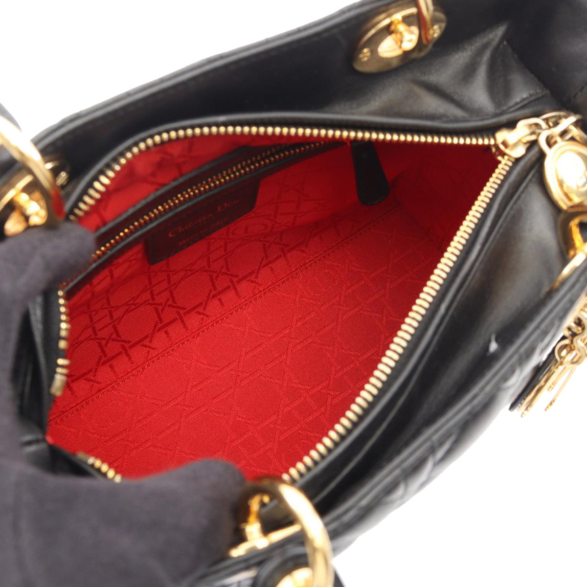 Dior Medium Lambskin Cannage Lady Dior