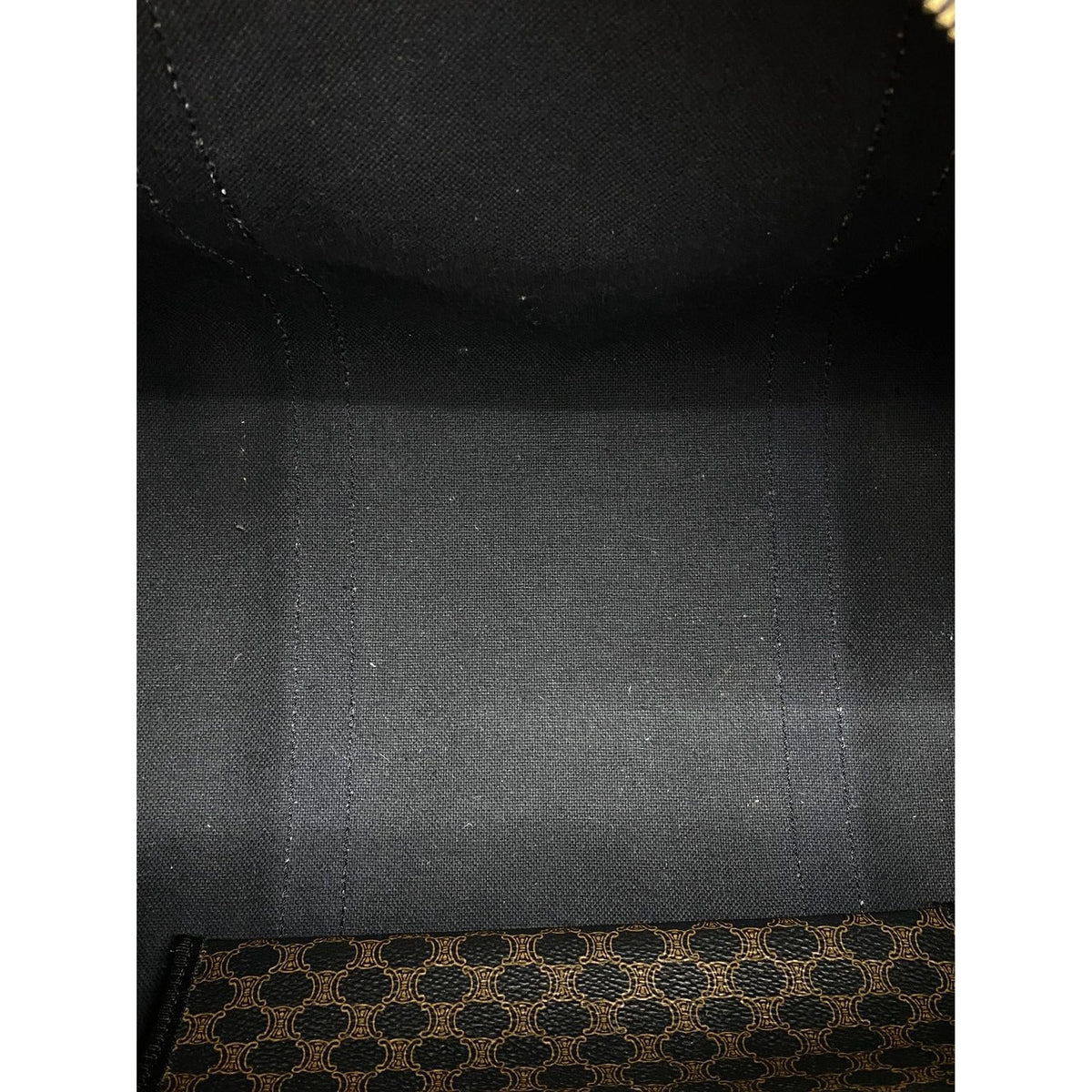 Celine Macadam Coated Canvas Boston Bag — Brown