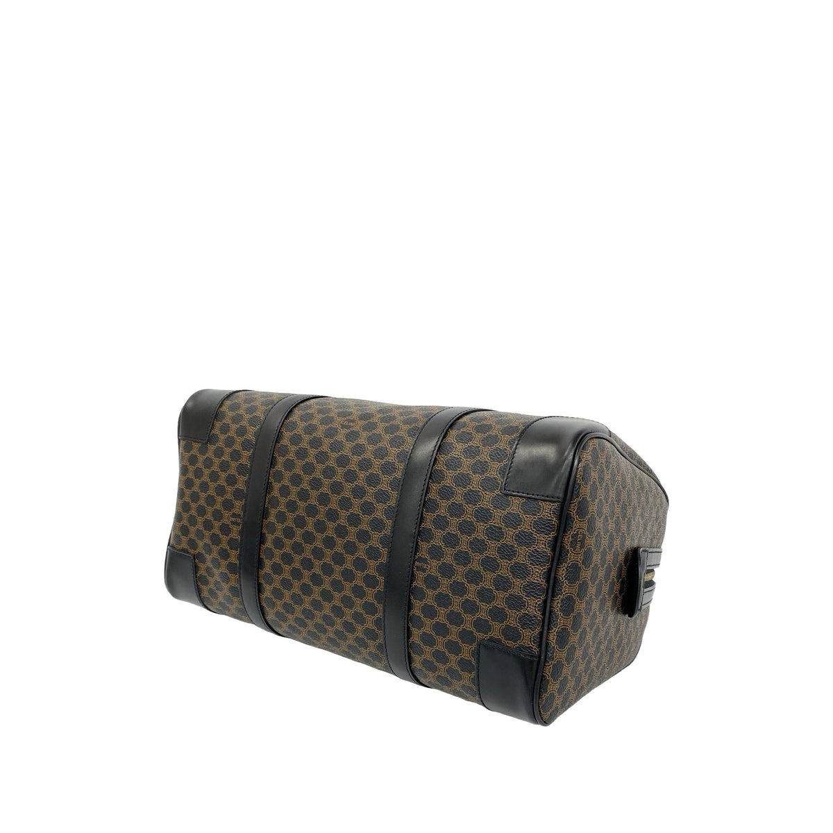 Celine Macadam Coated Canvas Boston Bag — Brown