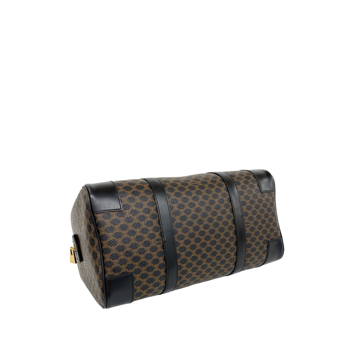 Celine Macadam Coated Canvas Boston Bag — Brown