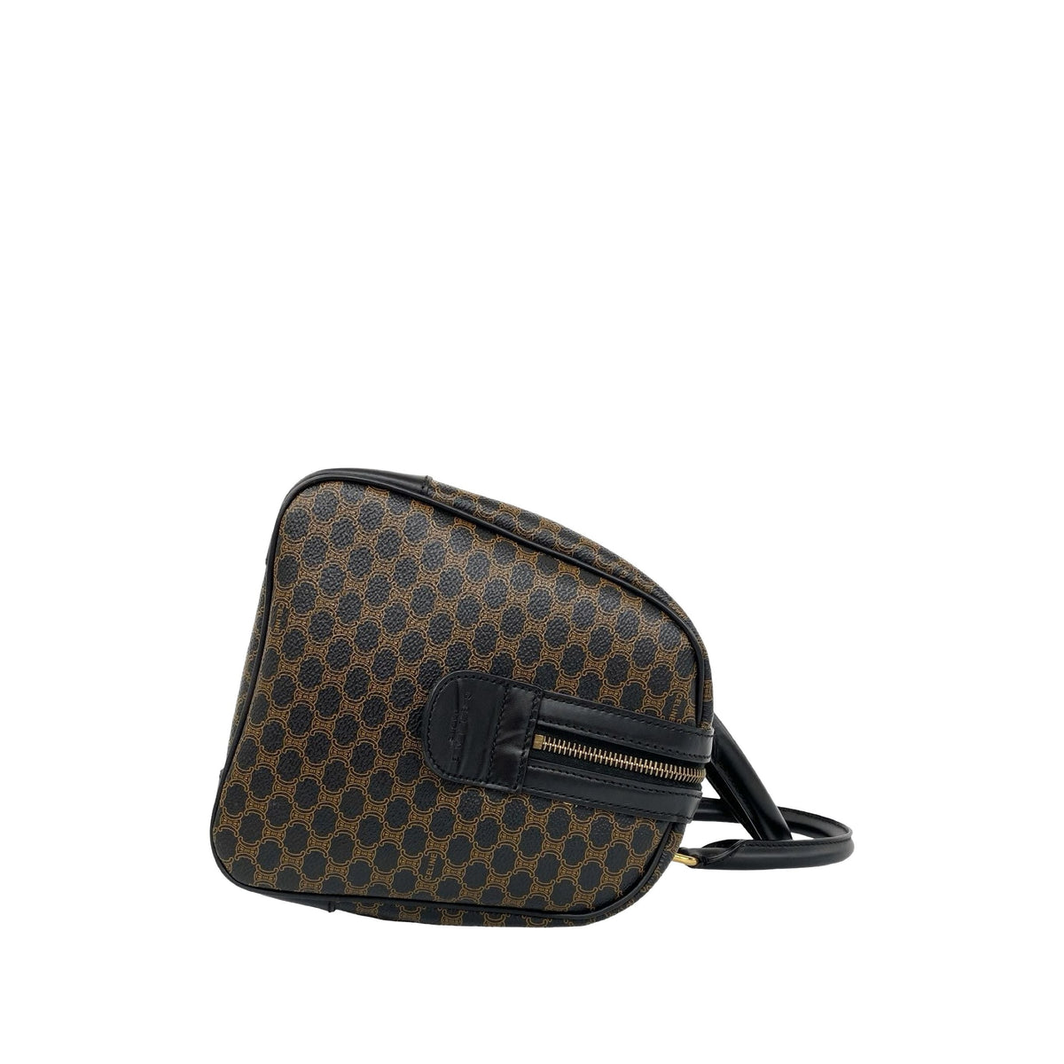Celine Macadam Coated Canvas Boston Bag — Brown
