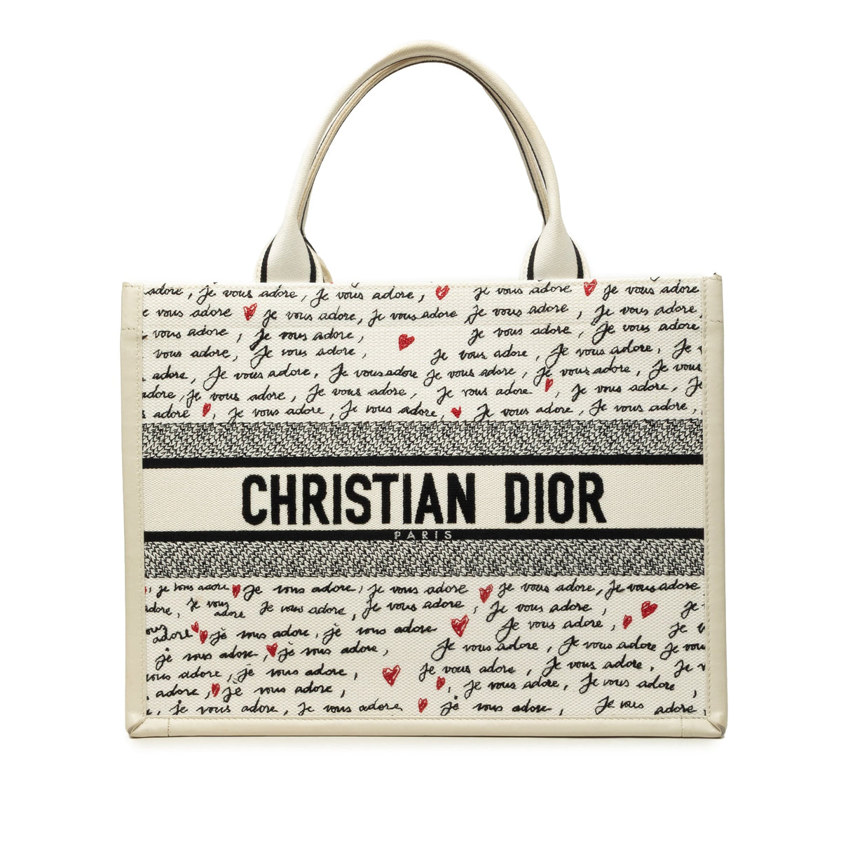 Dior Medium Dioramour Je Vous Adore Book Tote — White