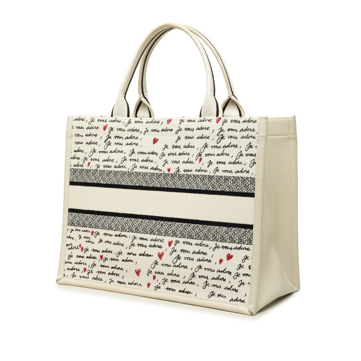 Dior Medium Dioramour Je Vous Adore Book Tote — White