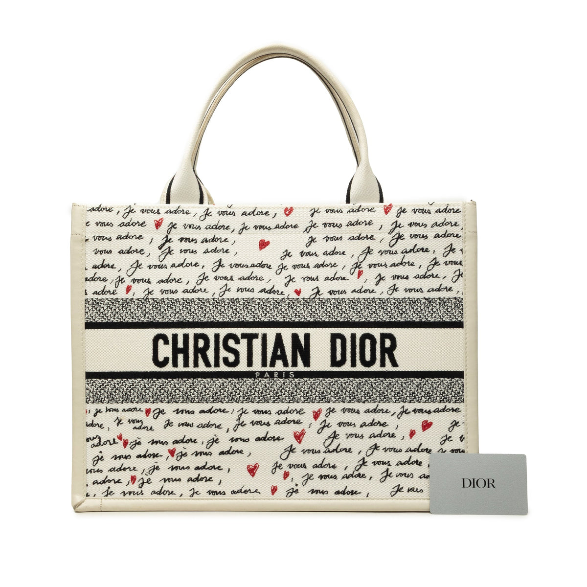 Dior Medium Dioramour Je Vous Adore Book Tote — White