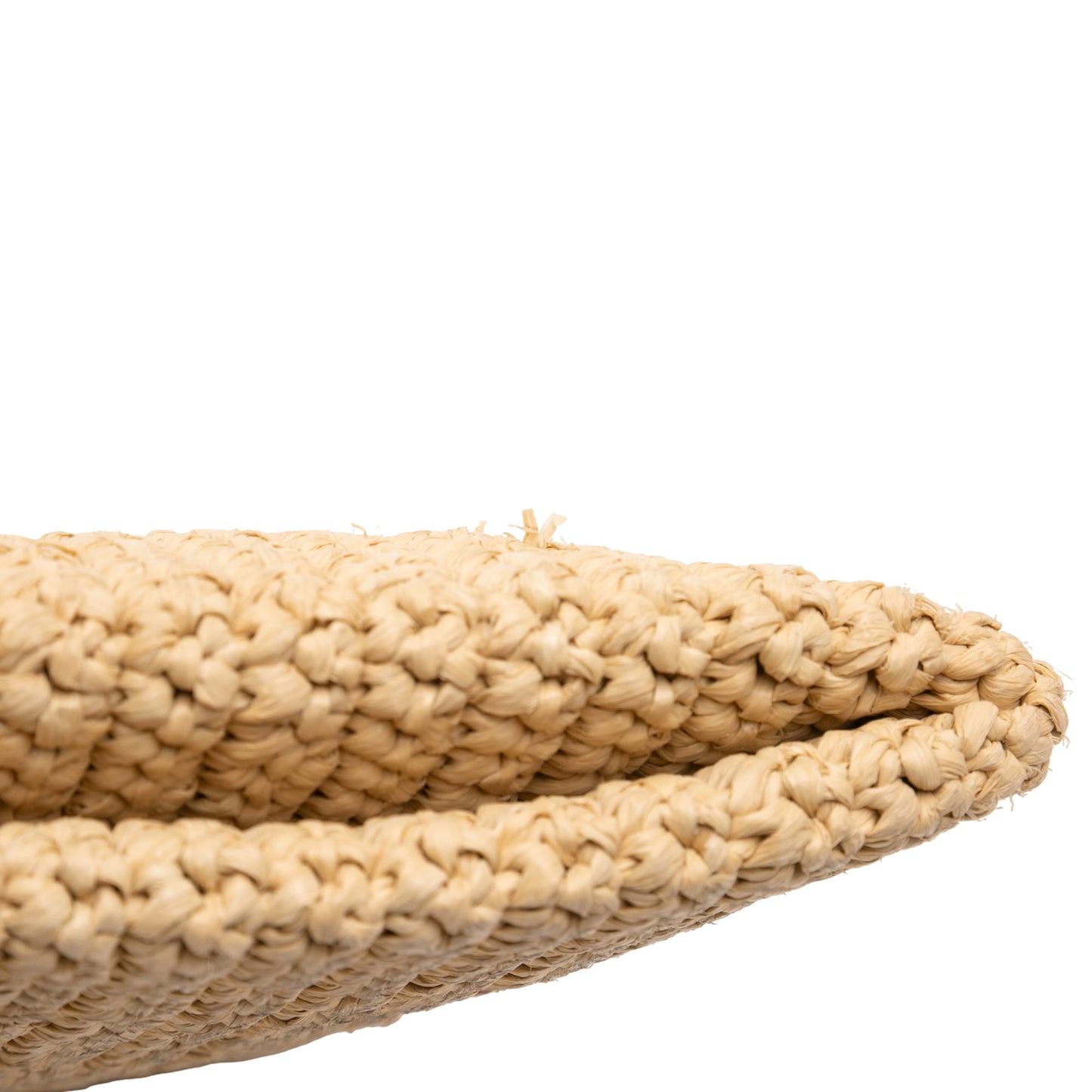 Raffia Effect Crochet Logo Embroidered Crossbody