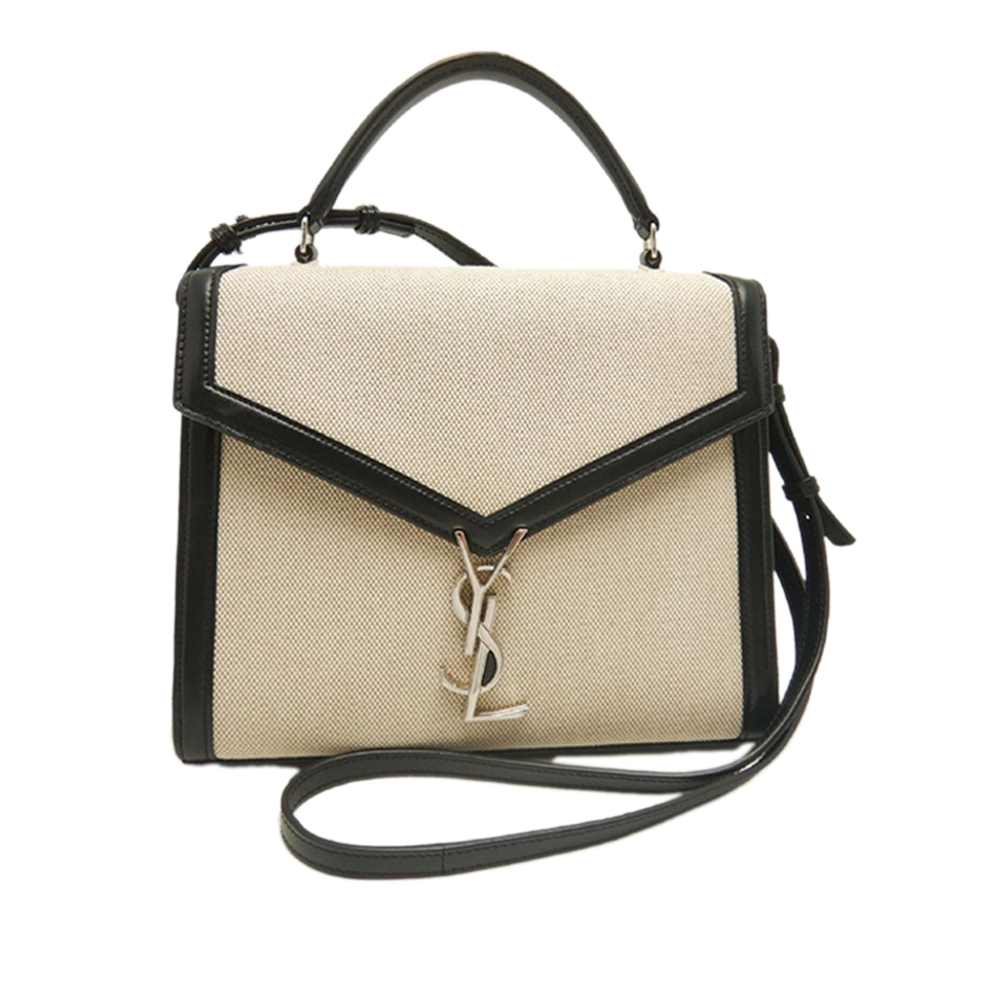 Saint Laurent Medium Canvas Cassandra Top Handle Bag