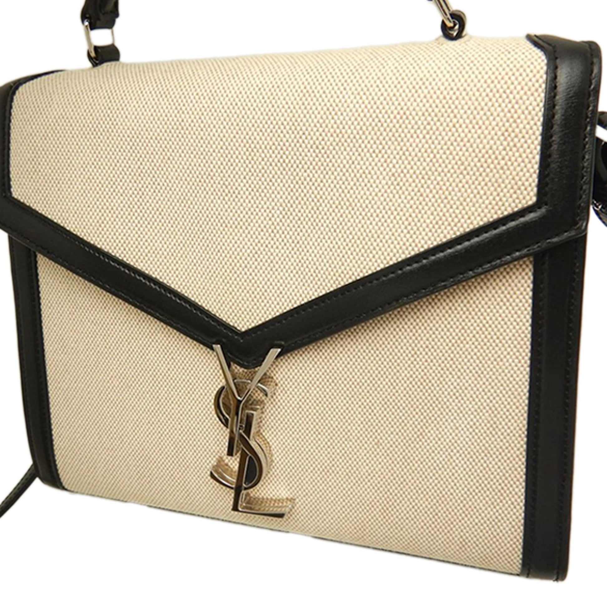 Saint Laurent Medium Canvas Cassandra Top Handle Bag