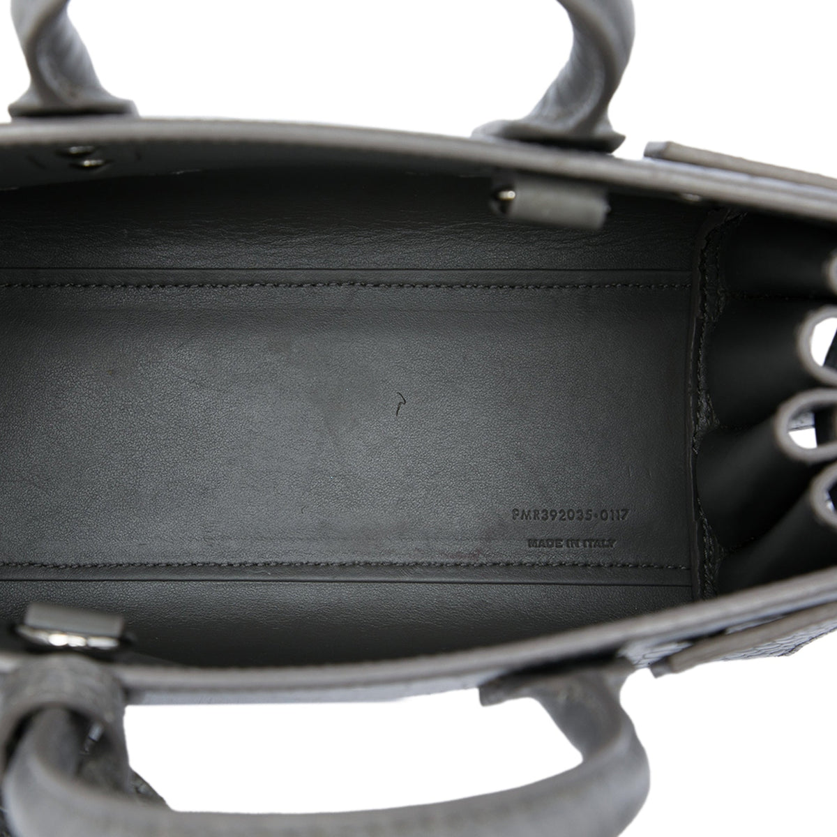 Saint Laurent Nano Croc Embossed Leather Sac De Jour Satchel — Gray