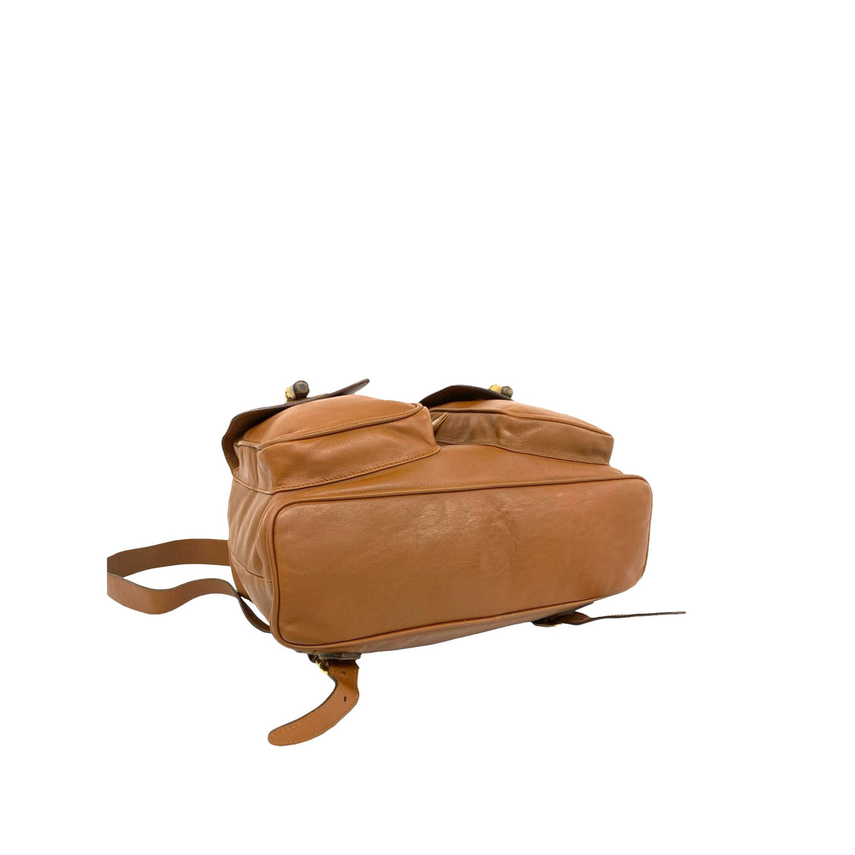 Gucci Large Calfskin Bamboo Drawstring Backpack — Beige