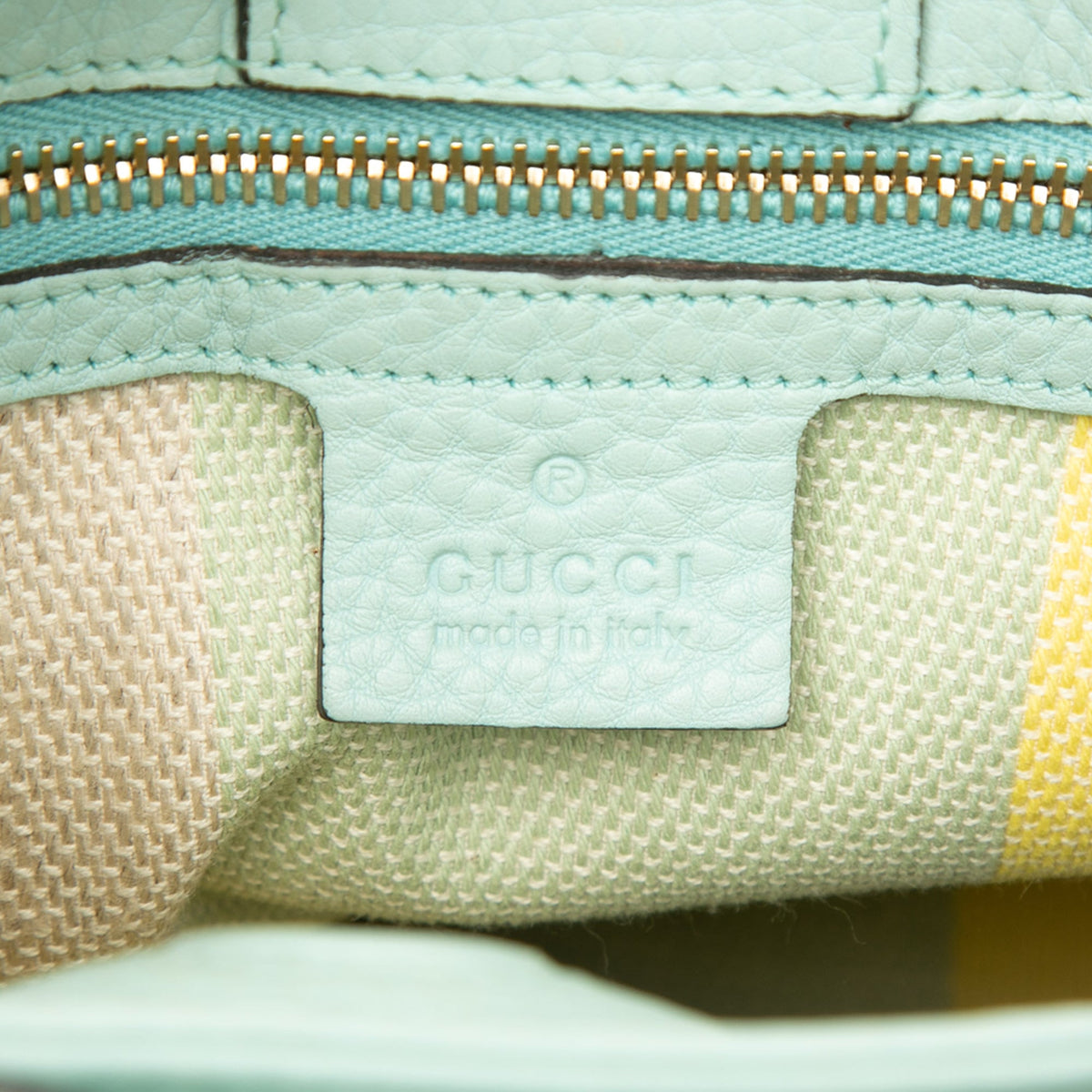 Gucci Small Raffia Bamboo Shopper Satchel — Brown