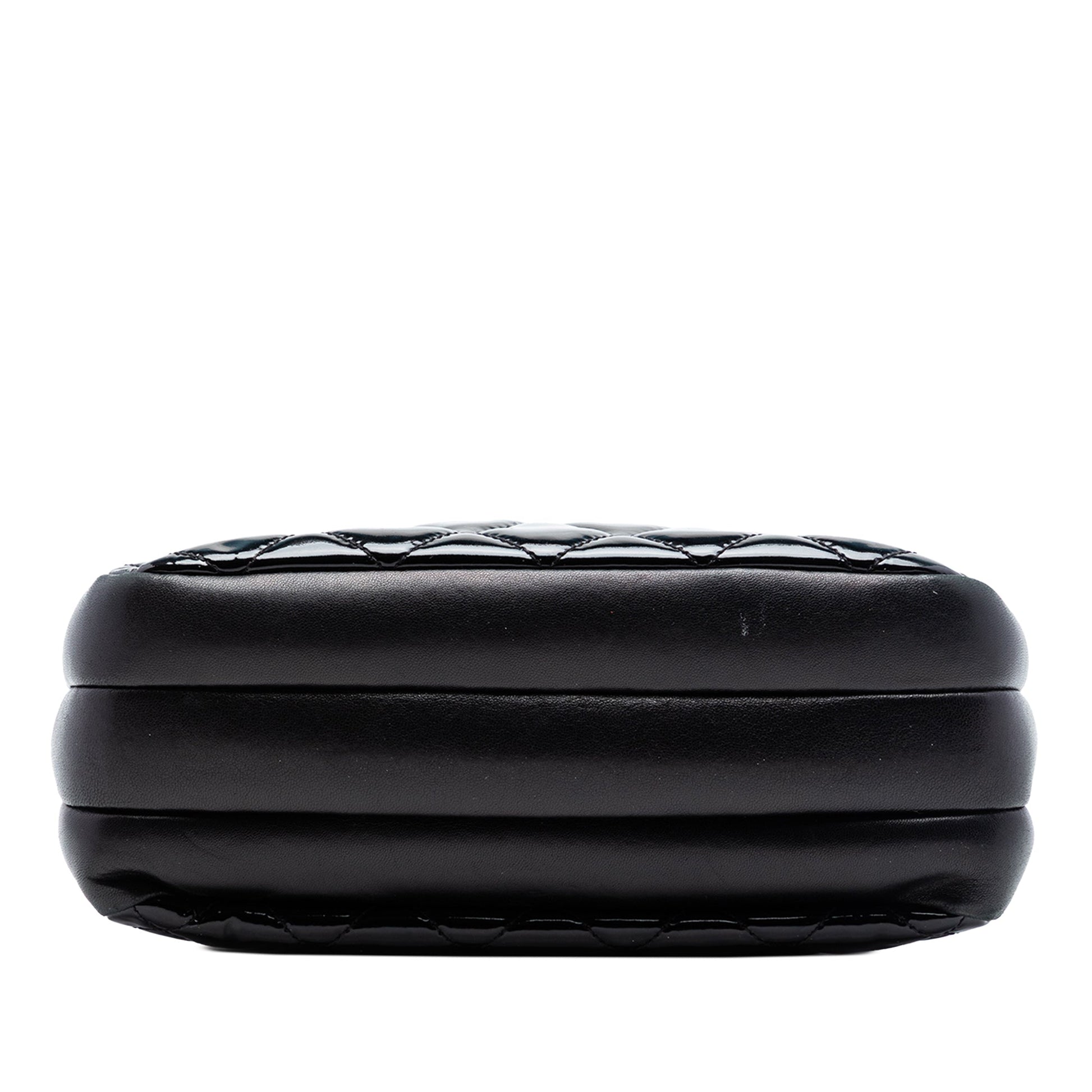 Chanel CC Quilted Patent Double Zip Camera Bag