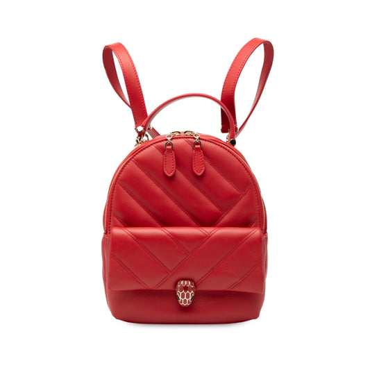 Bvlgari Leather Serpenti Cabochon Backpack
