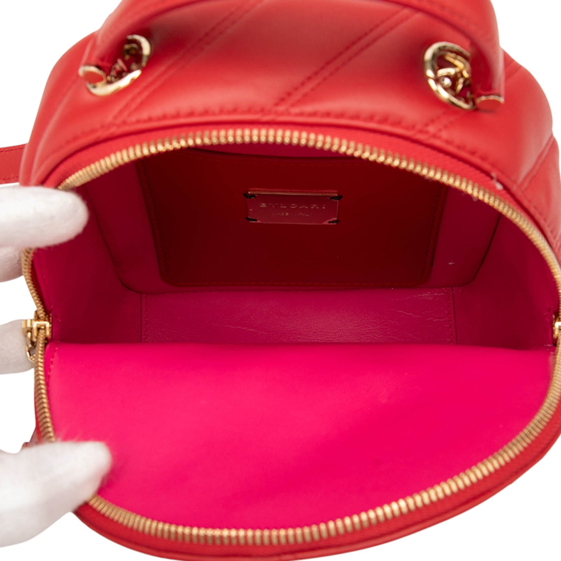 Bvlgari Leather Serpenti Cabochon Backpack