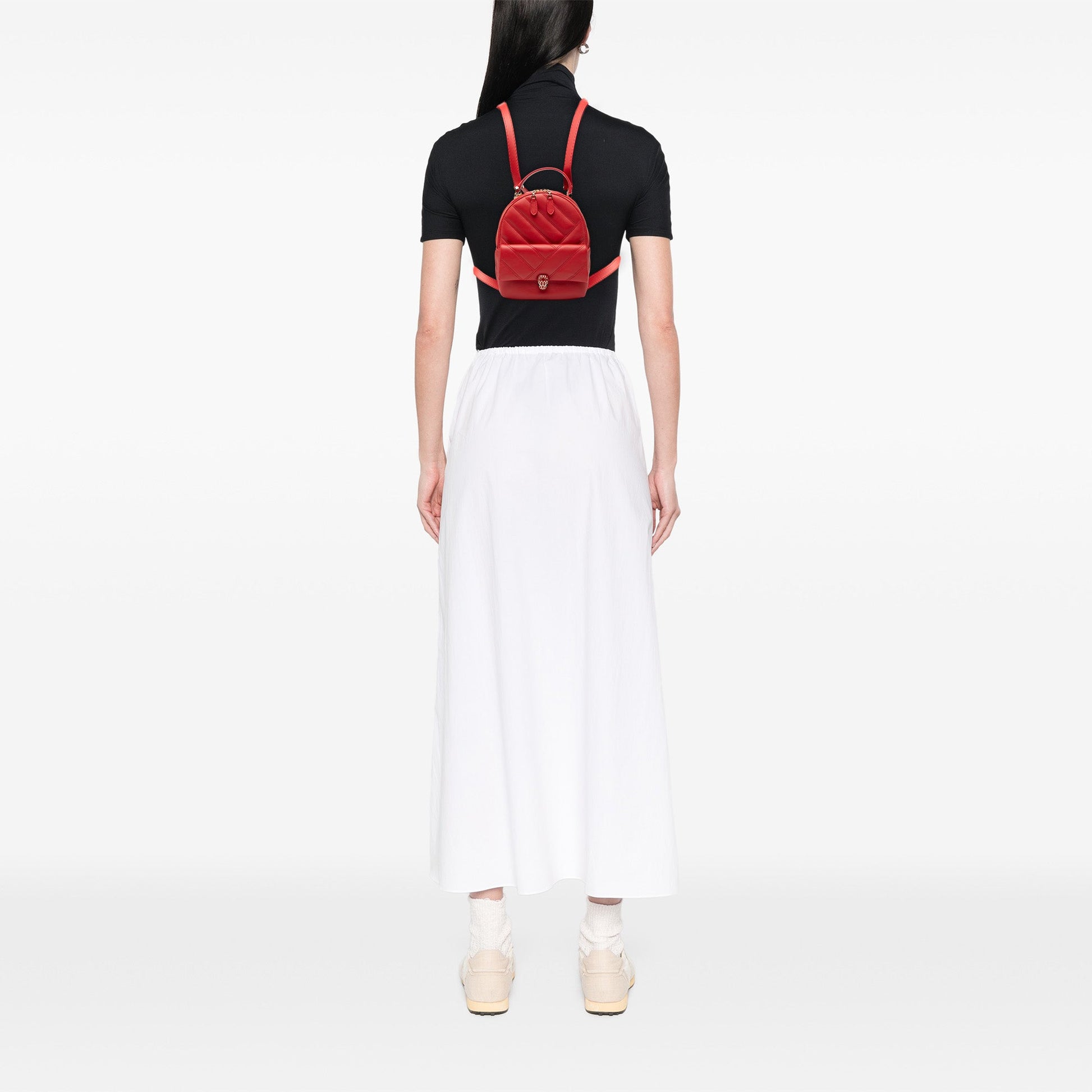 Bvlgari Leather Serpenti Cabochon Backpack