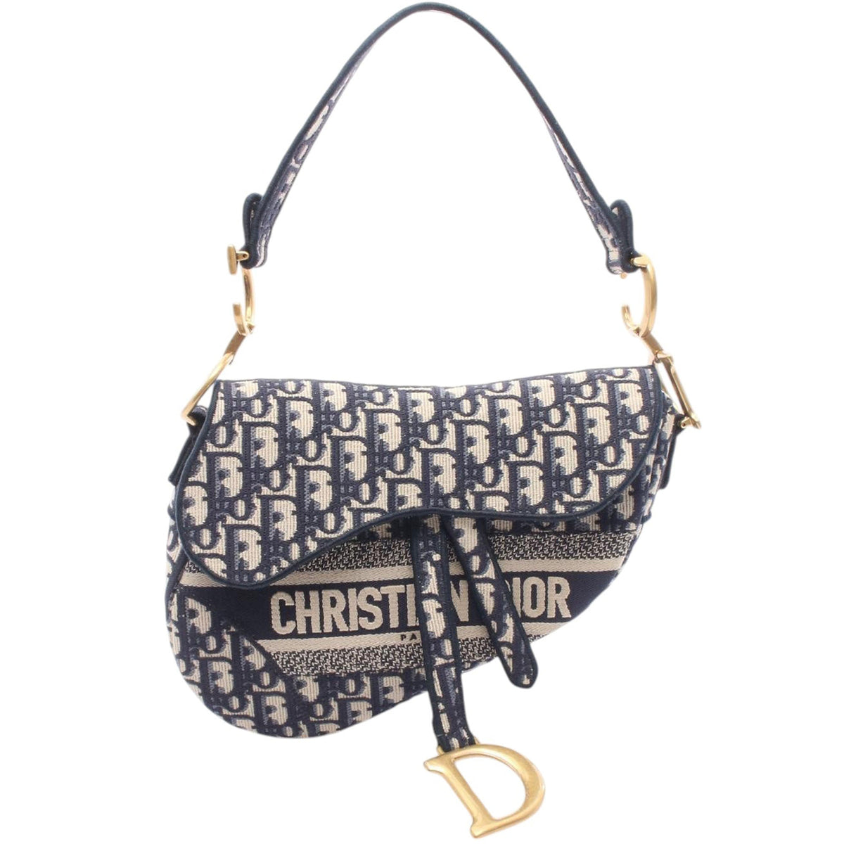 Dior Oblique Embroidered Canvas Saddle Bag