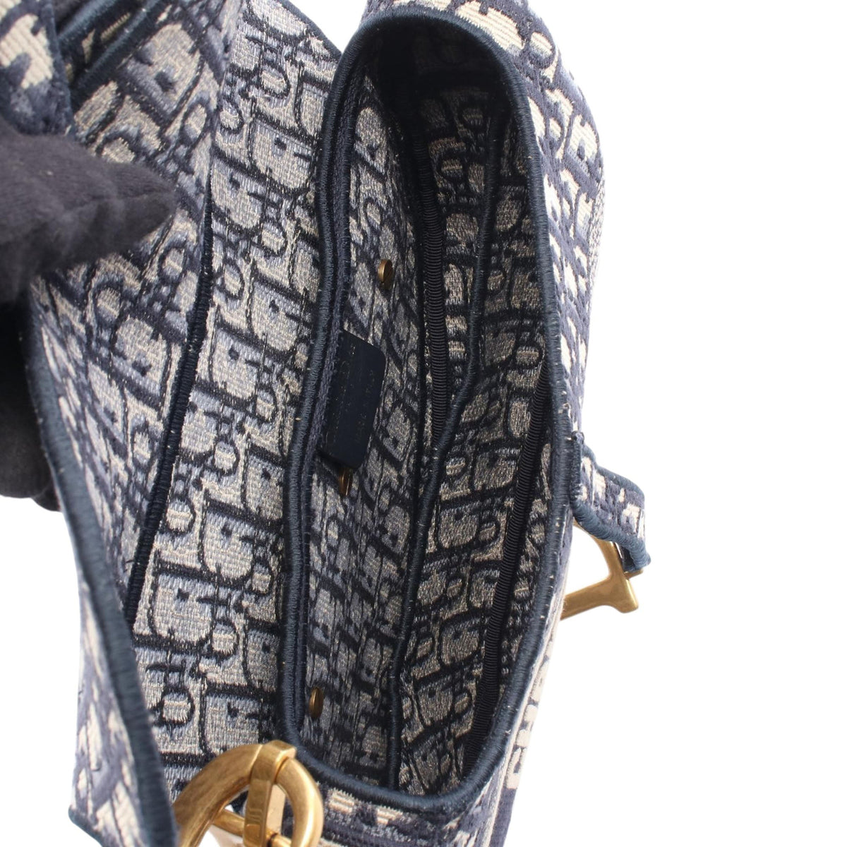 Dior Oblique Embroidered Canvas Saddle Bag