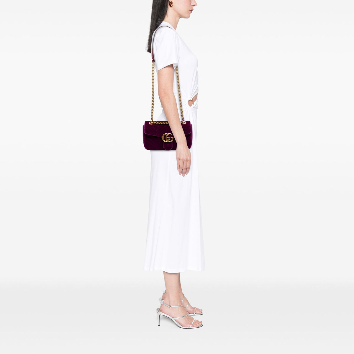 Gucci Medium GG Marmont Matelasse Velvet Shoulder Bag