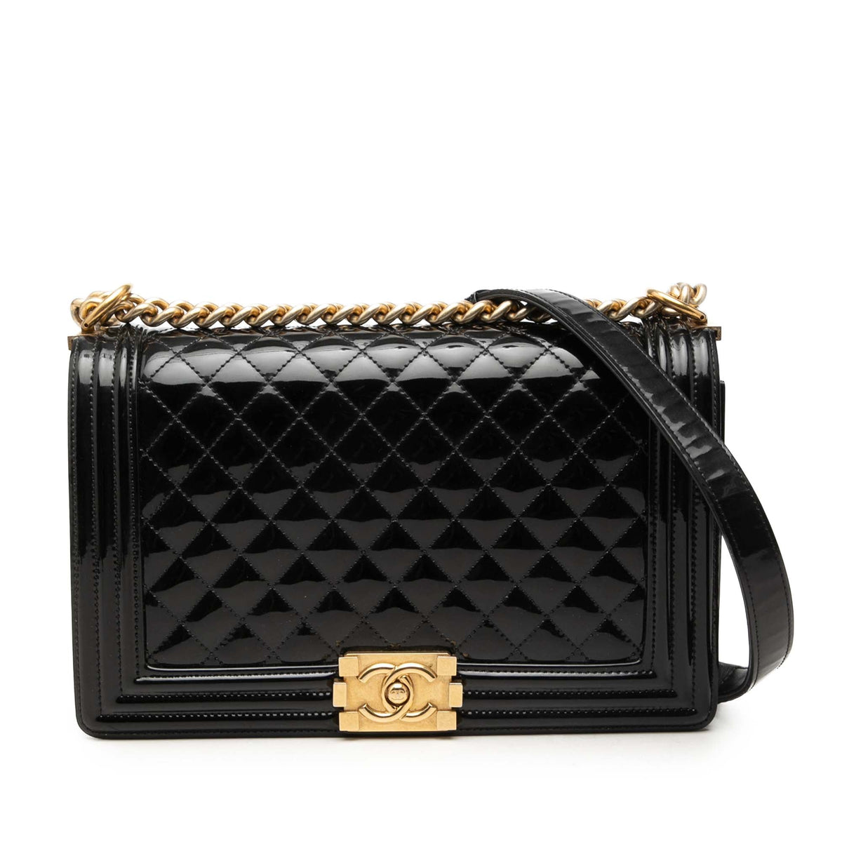 Chanel Medium Quilted Patent Boy Flap