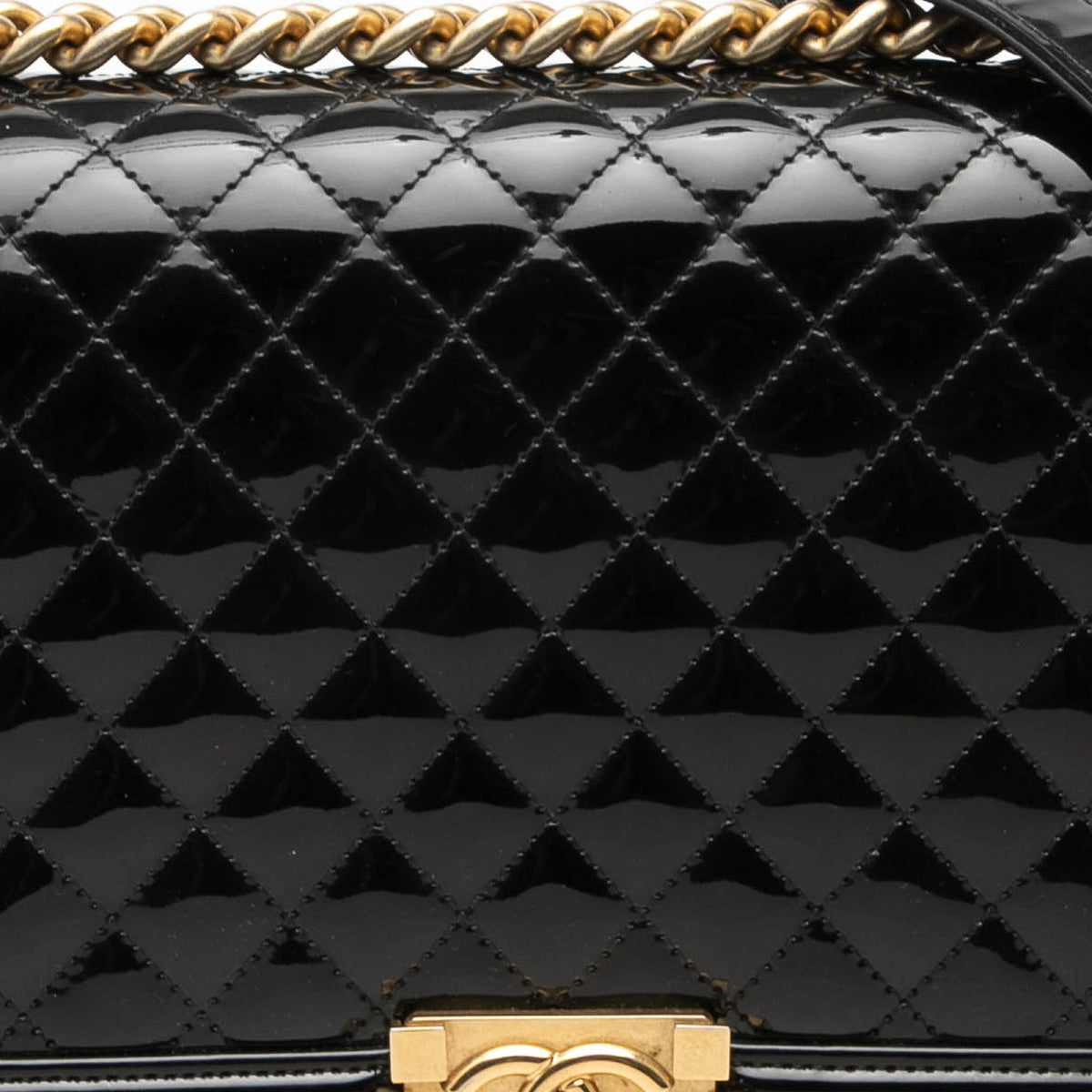 Chanel Medium Quilted Patent Boy Flap