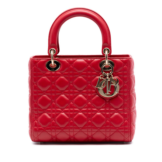 Dior Medium Lambskin Cannage Lady Dior