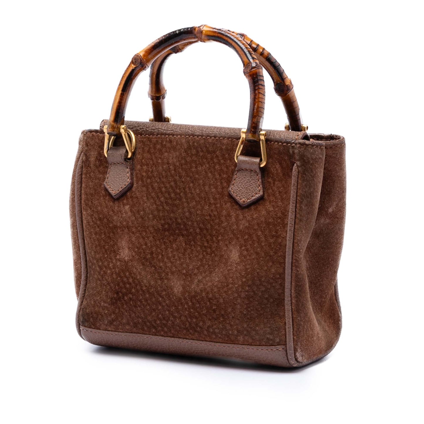 Gucci Mini Suede Bamboo Satchel