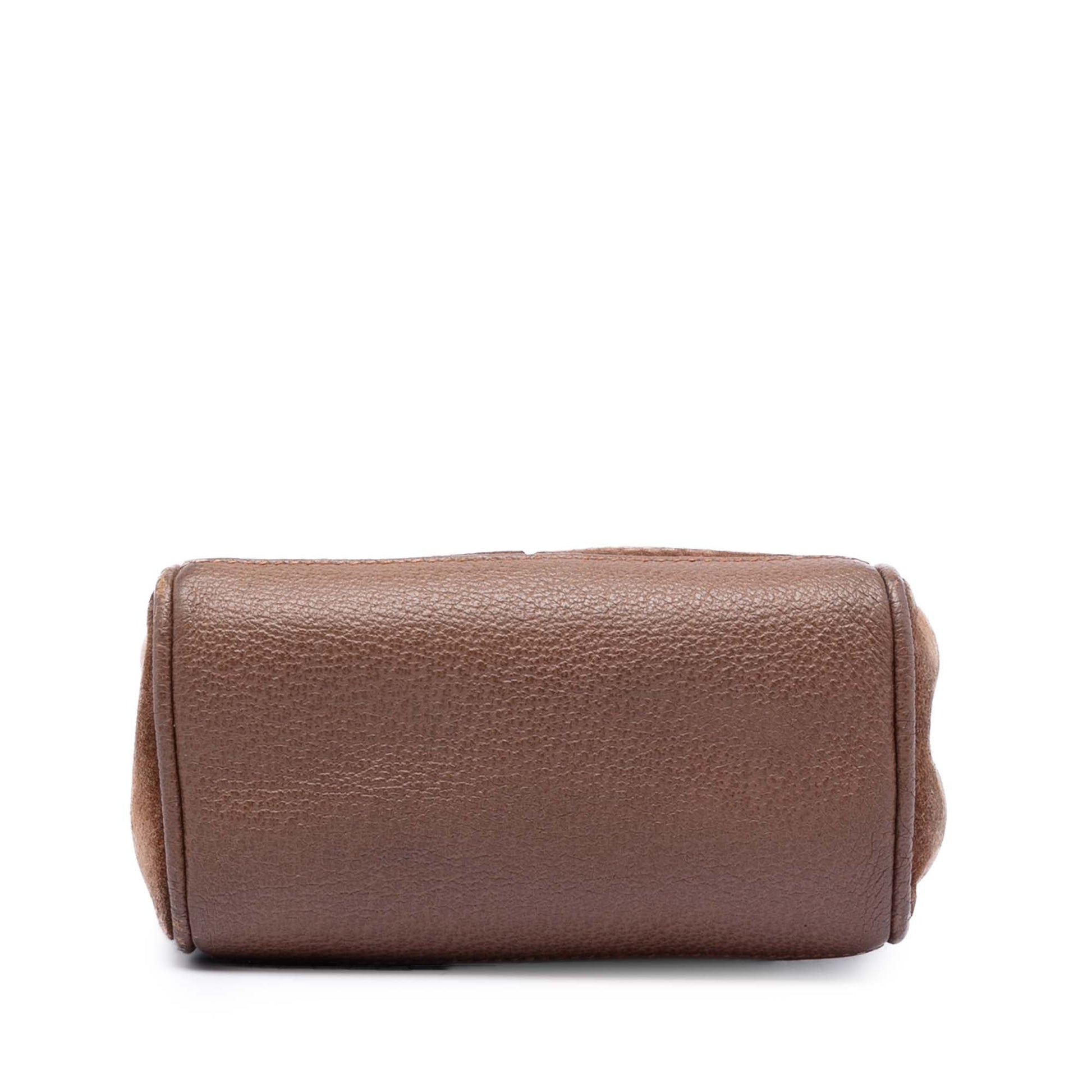 Gucci Mini Suede Bamboo Satchel