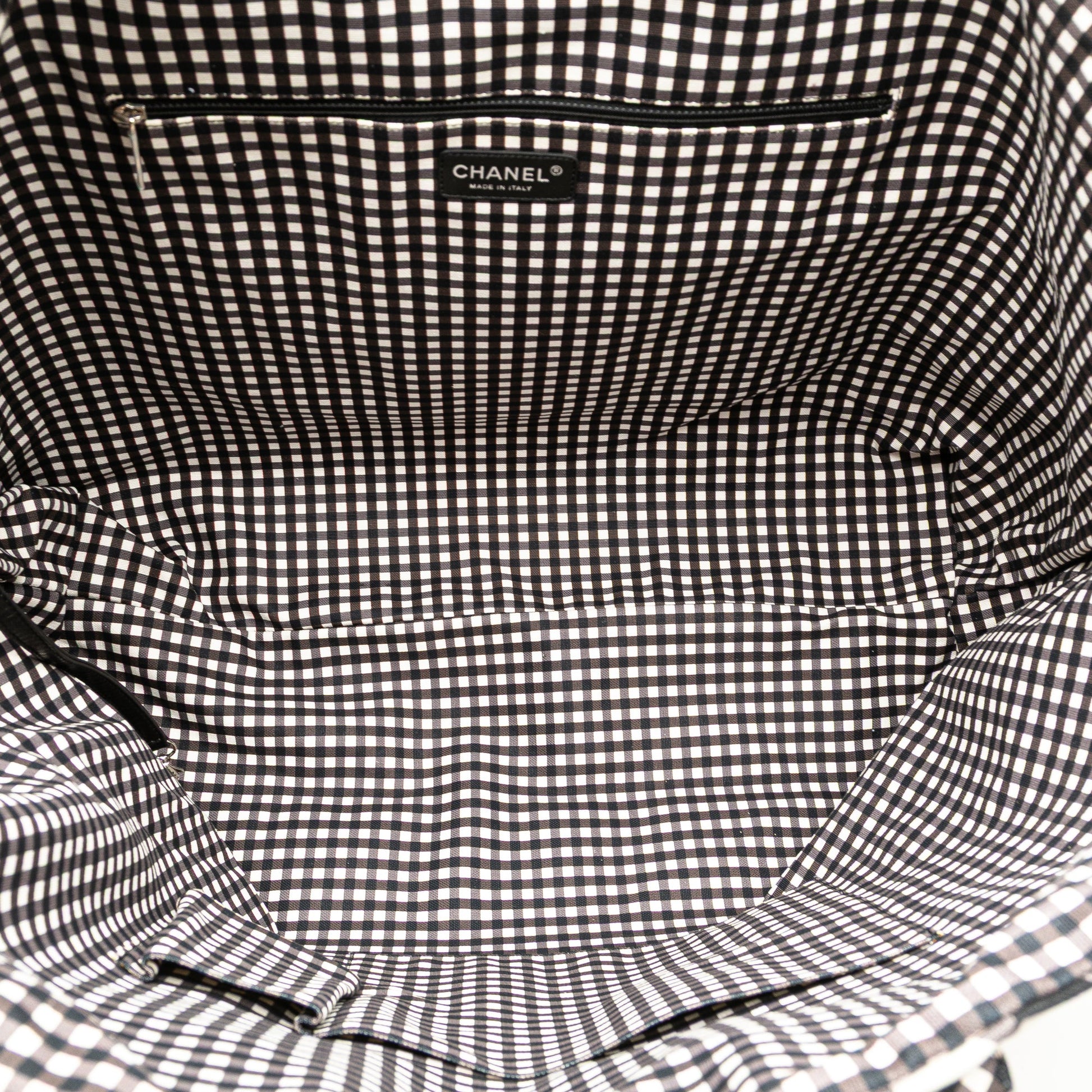 Chanel Printed Canvas Gingham Weekender Tote