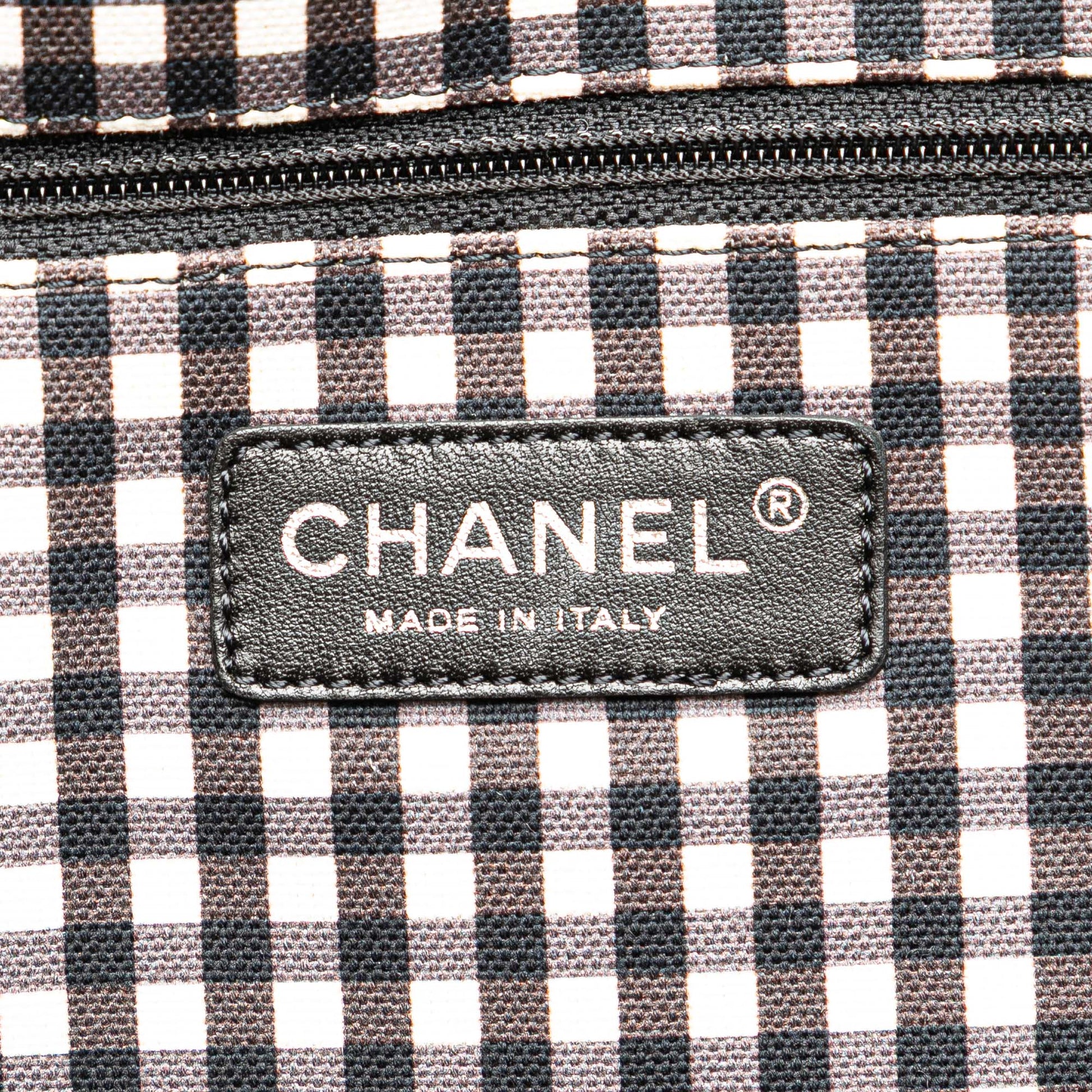 Chanel Printed Canvas Gingham Weekender Tote