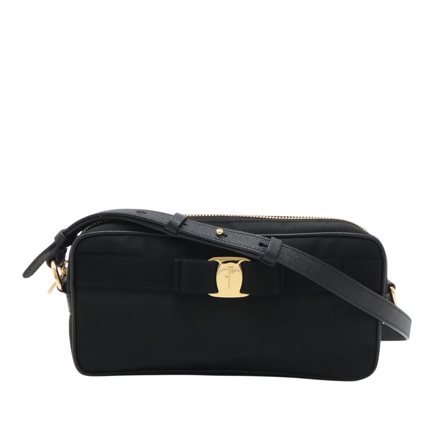 Ferragamo Nylon Vara Bow Shoulder Bag