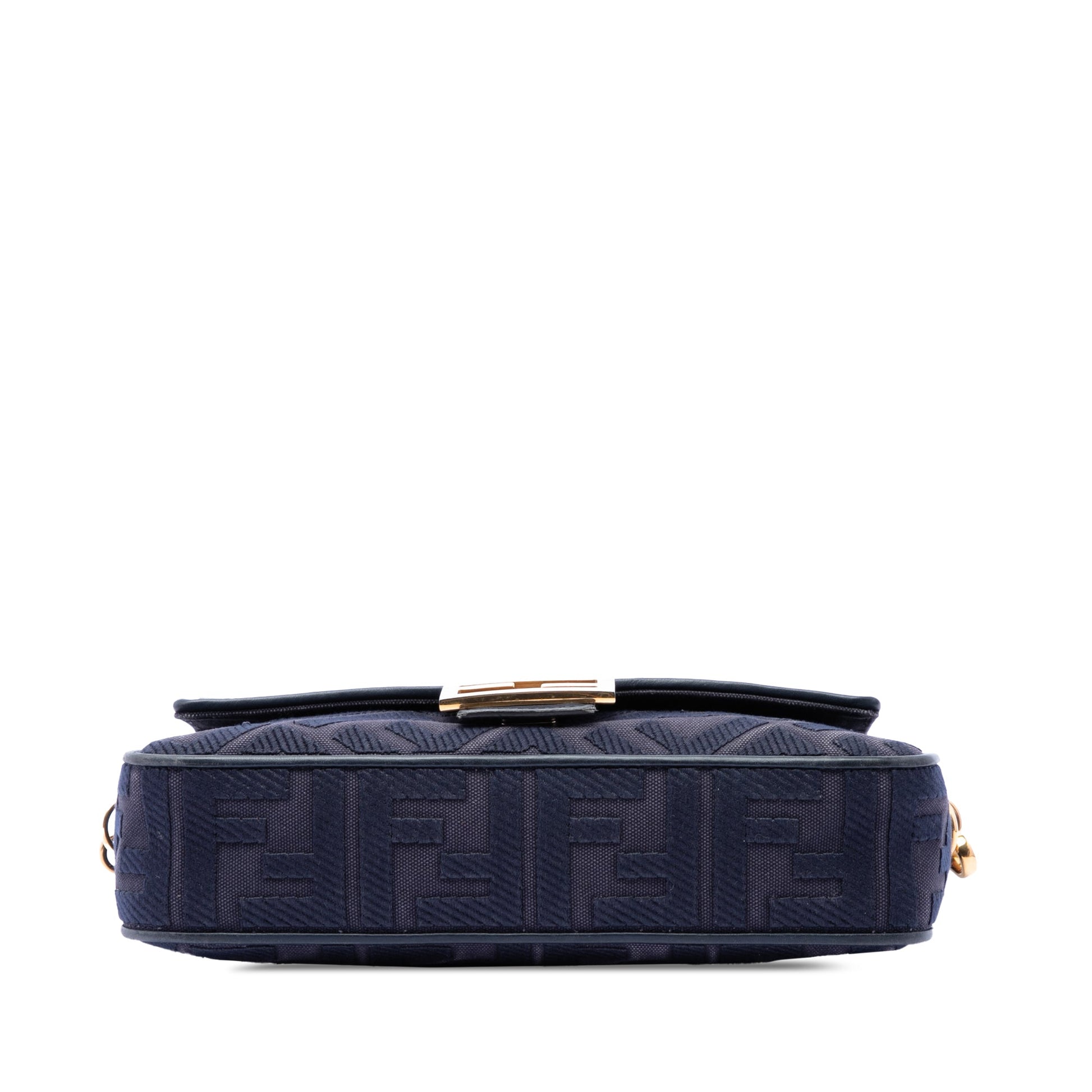 Fendi Zucca Embroidered Canvas Baguette Satchel