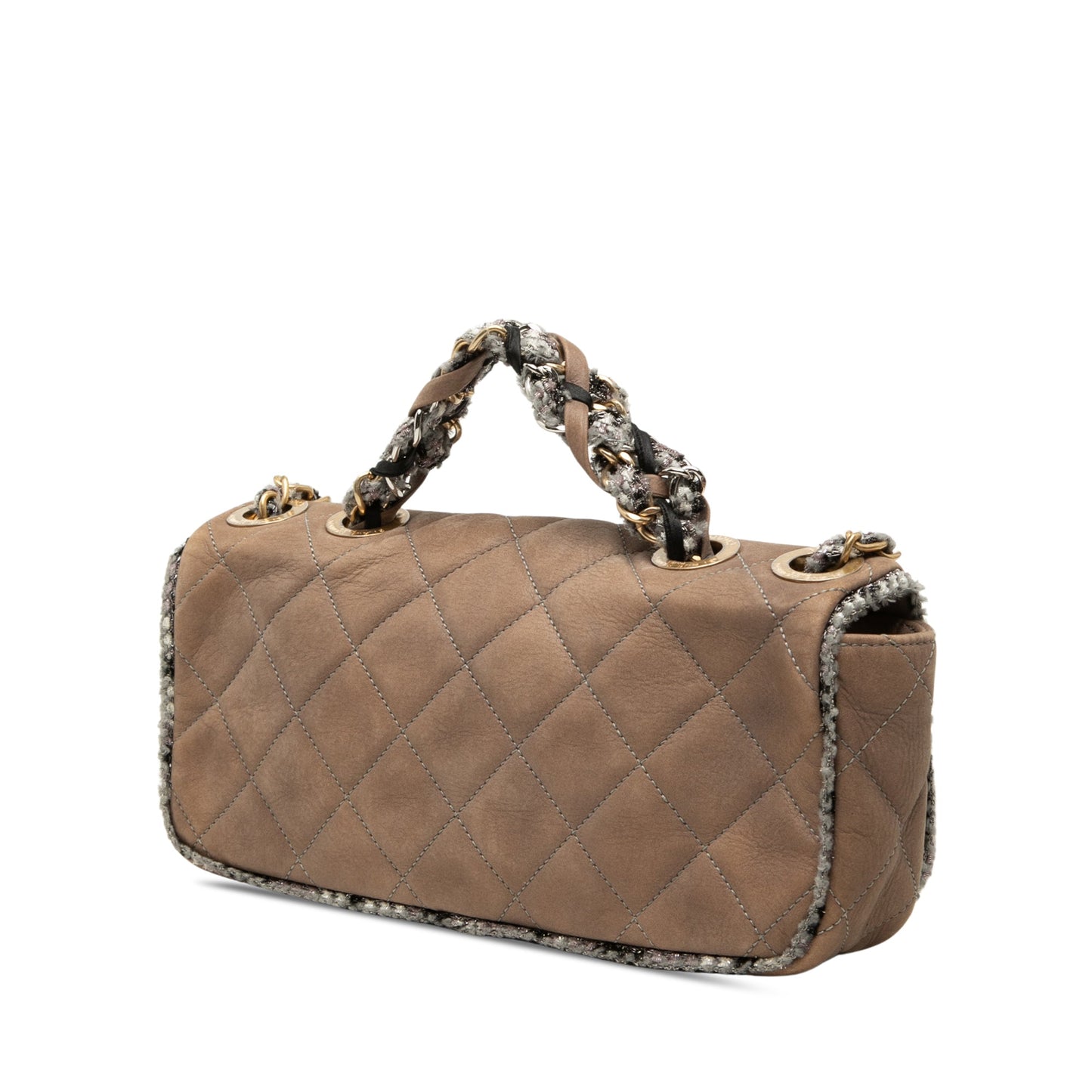 Chanel Small Quilted Lambskin and Tweed Chain Flap