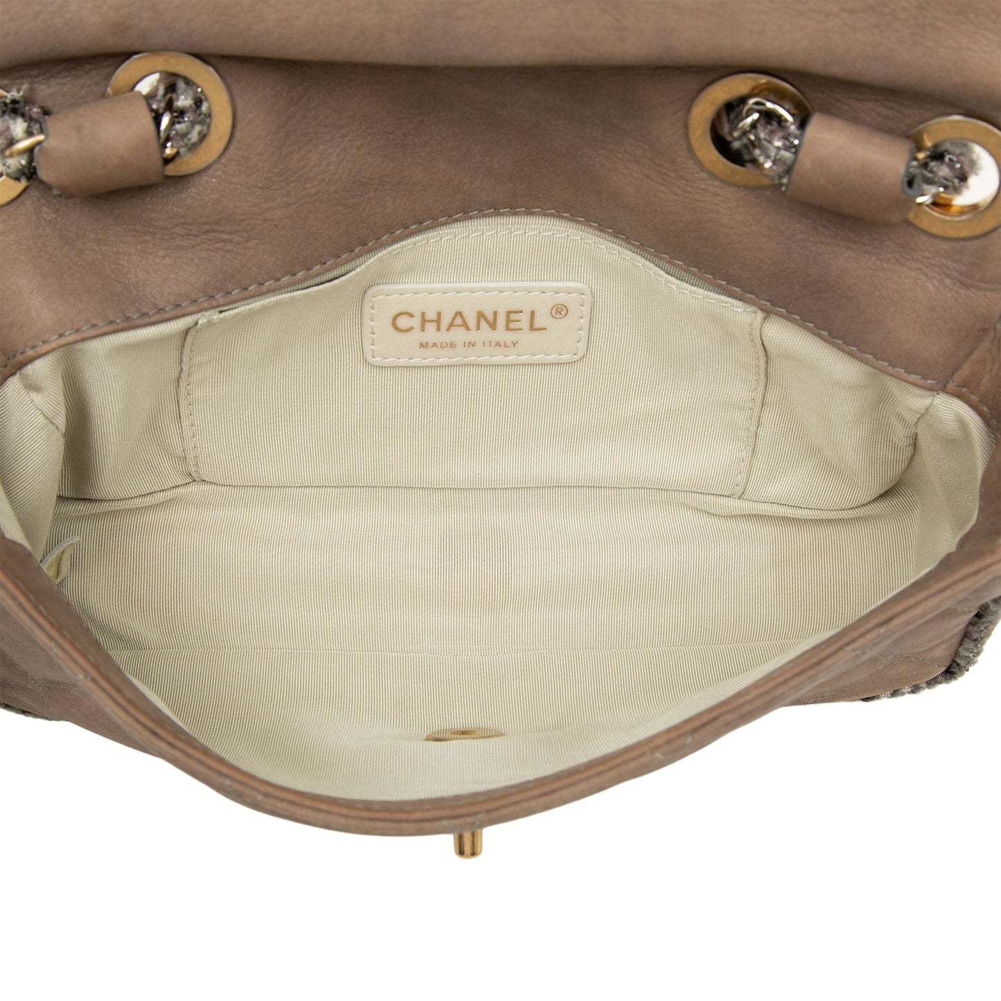 Chanel Small Quilted Lambskin and Tweed Chain Flap