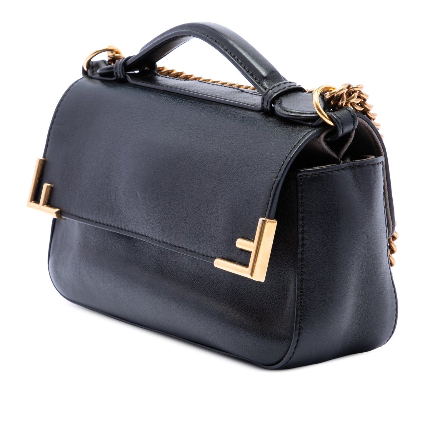Fendi Vitello Grace and Glazed FF 1974 Double F Satchel