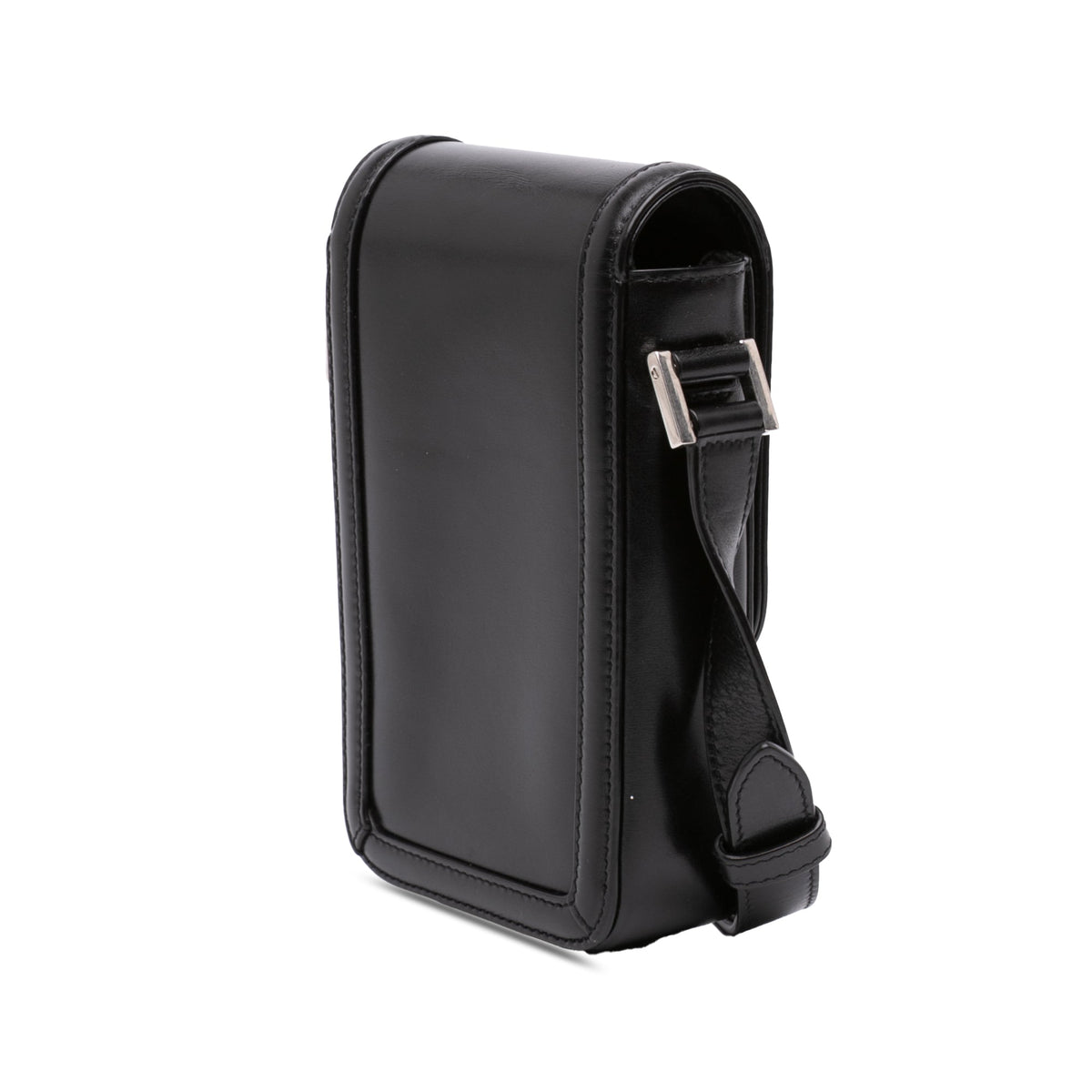 Saint Laurent Mini Calfskin Solferino Phone Case — Black