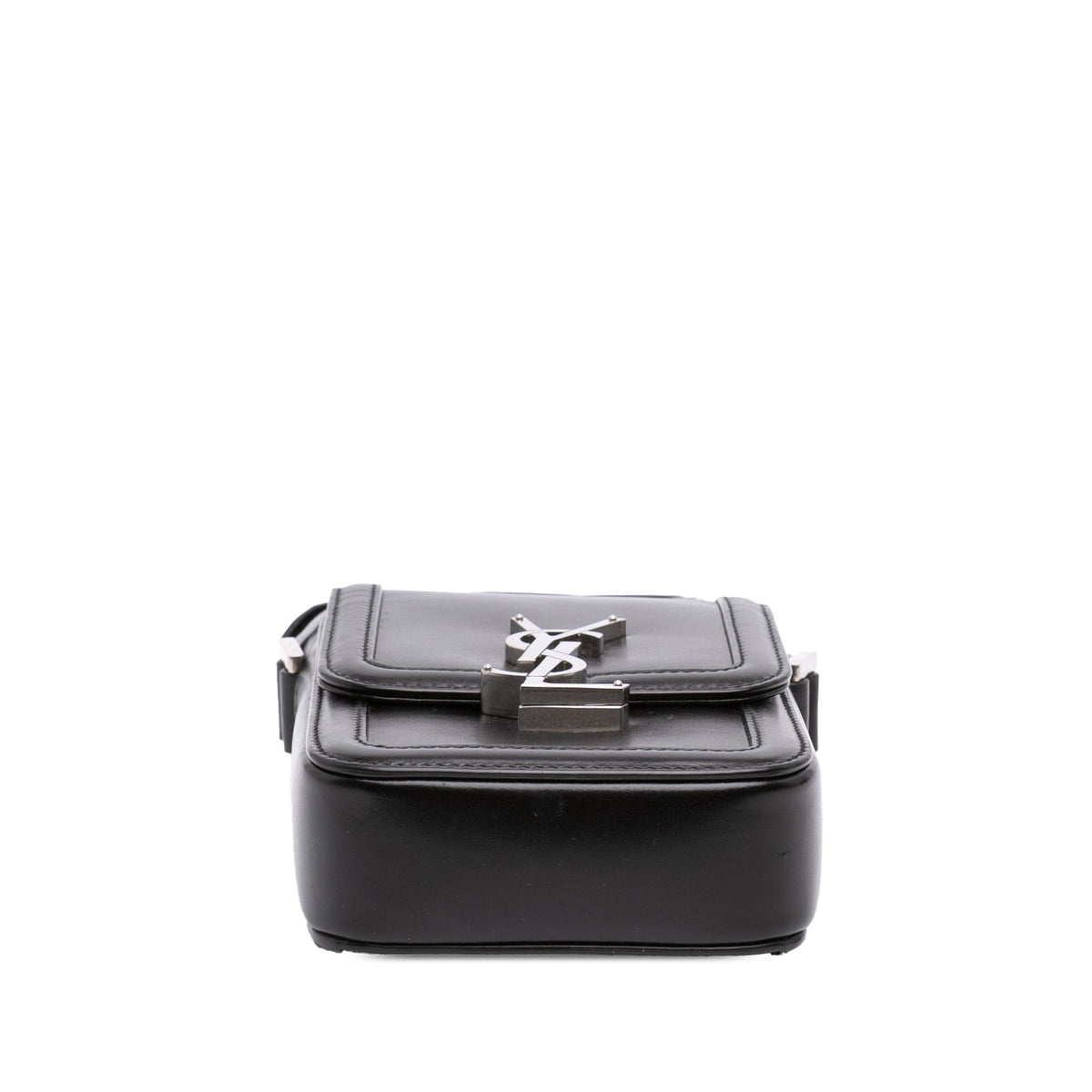 Saint Laurent Mini Calfskin Solferino Phone Case — Black