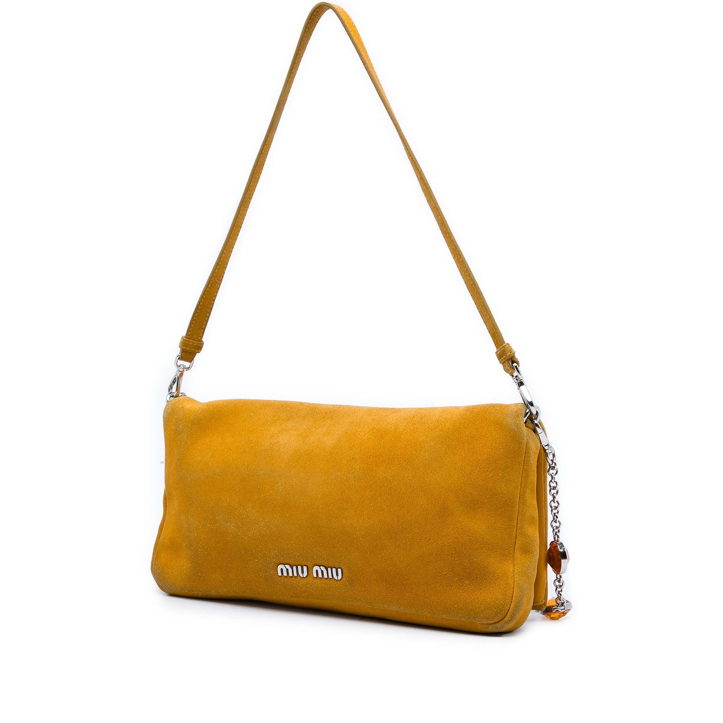Miu Miu Suede Crystal Chain Satchel