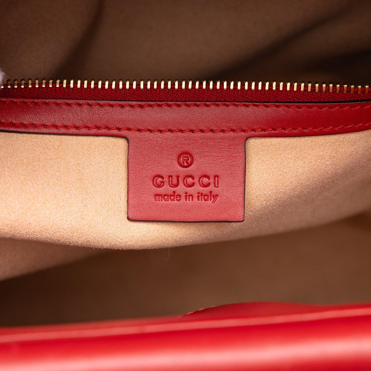 Gucci Medium Calfskin Bamboo Nymphaea Satchel — Red