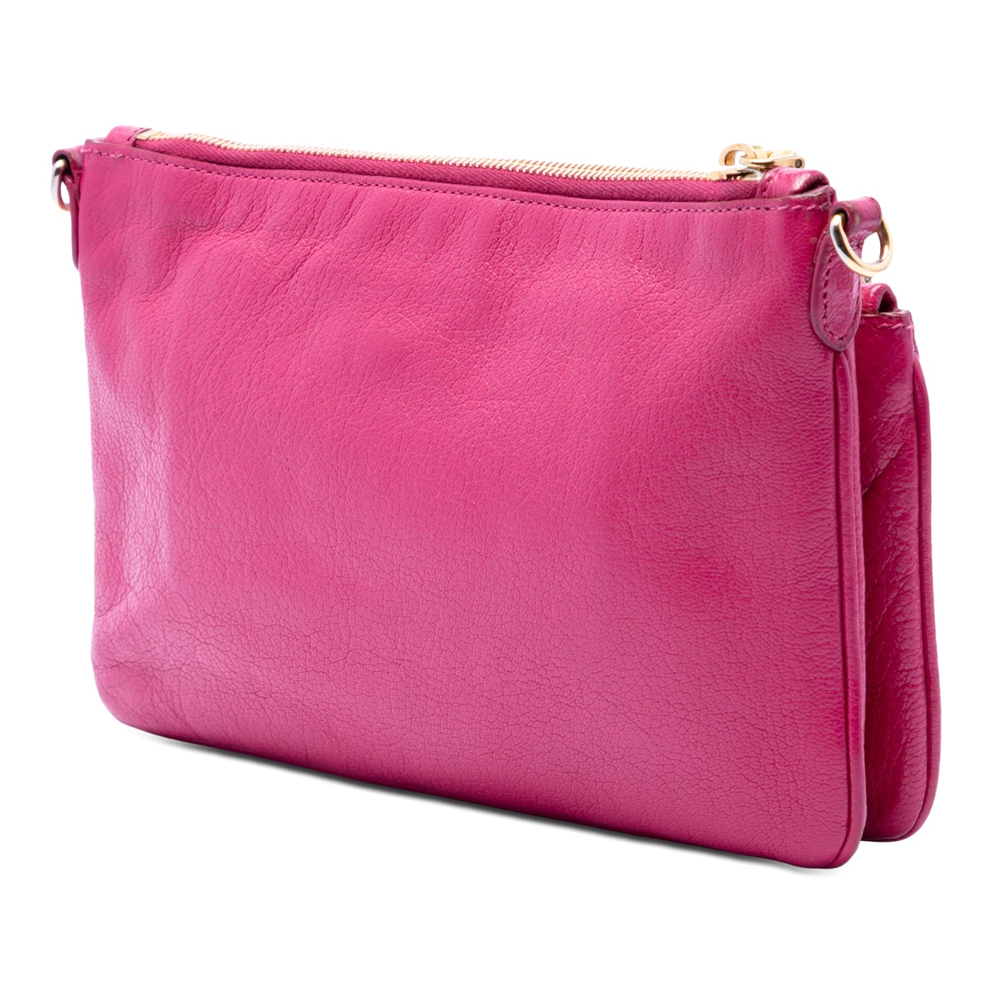 Miu Miu Goatskin Madras Double Zip Crossbody