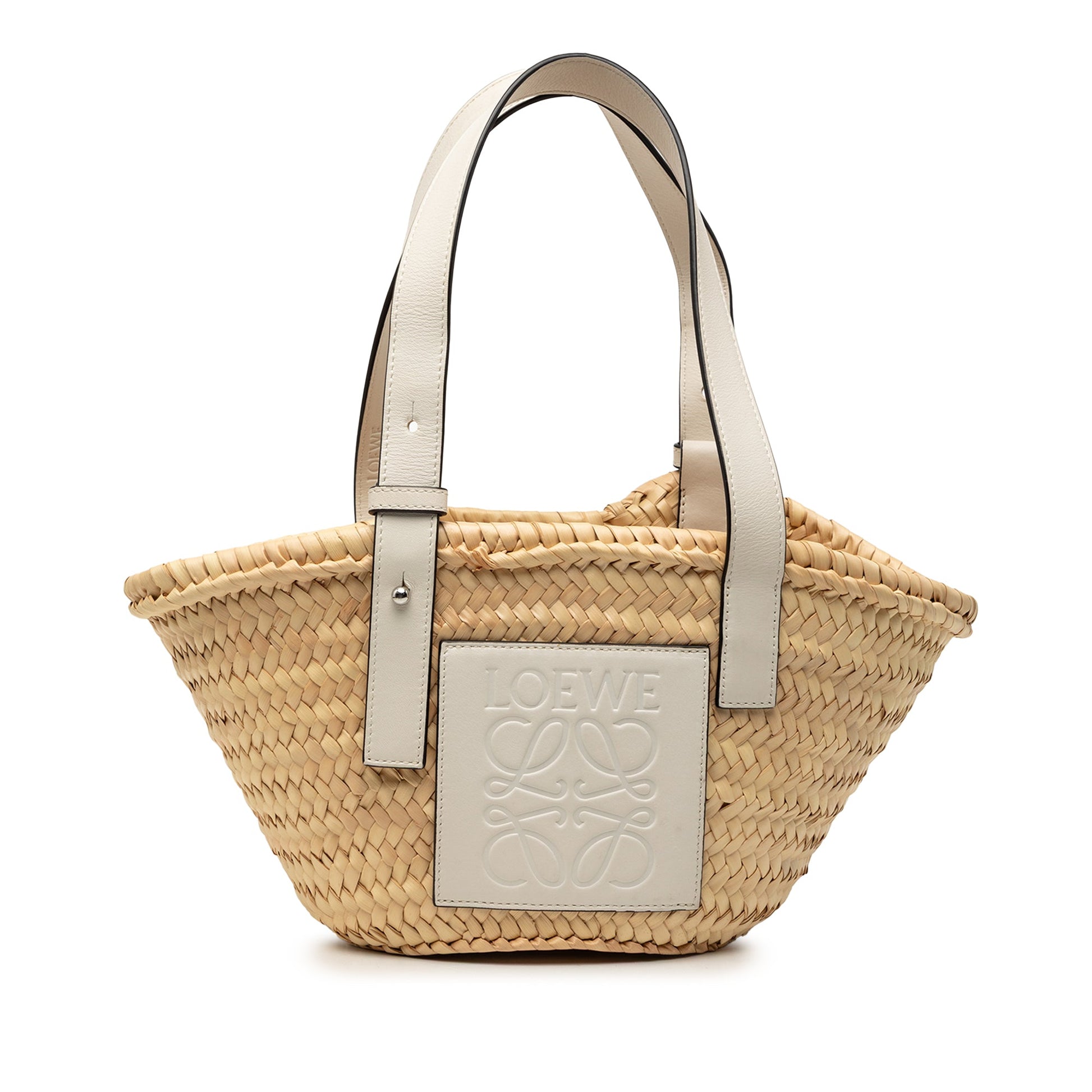 LOEWE Small Raffia Anagram Basket Tote