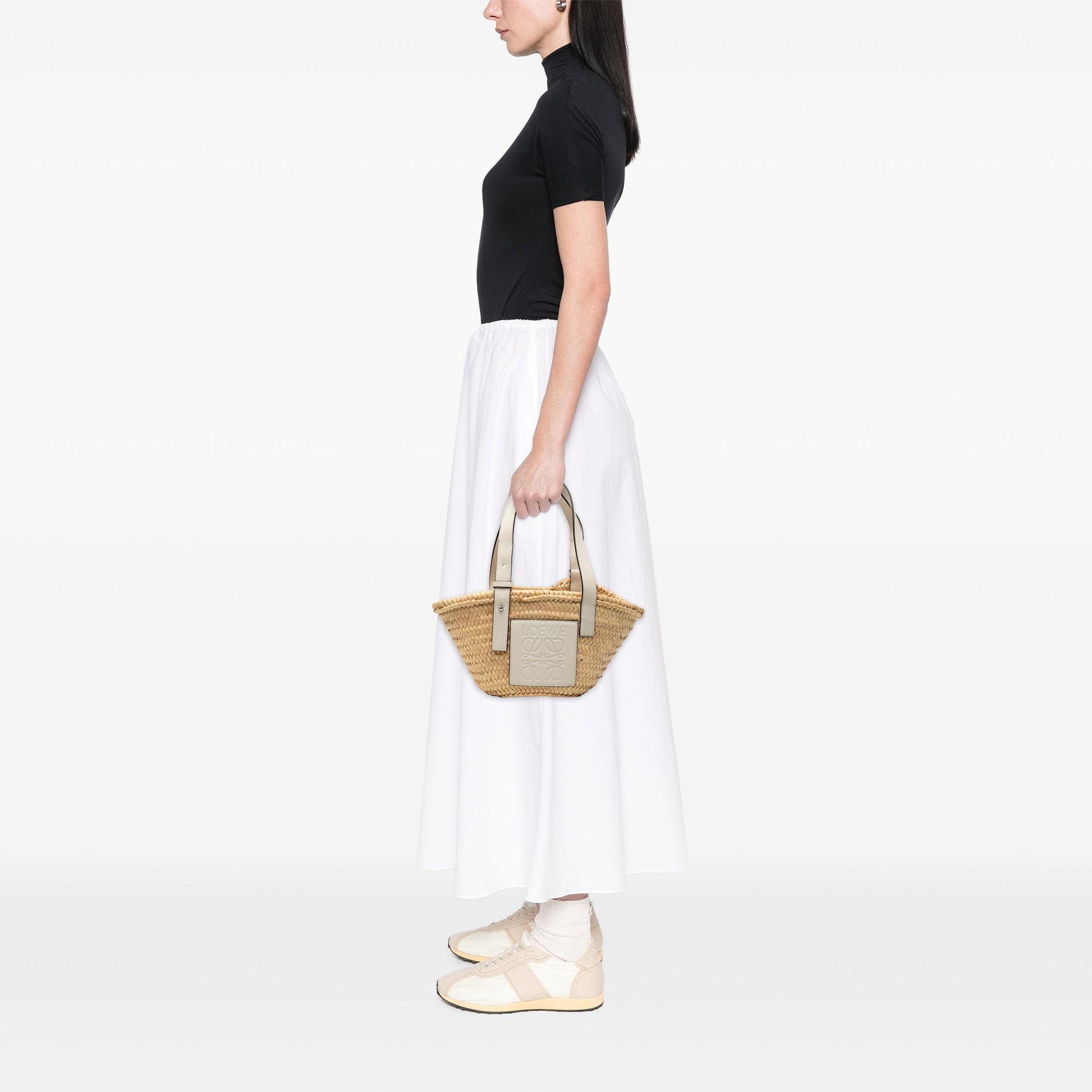 LOEWE Small Raffia Anagram Basket Tote