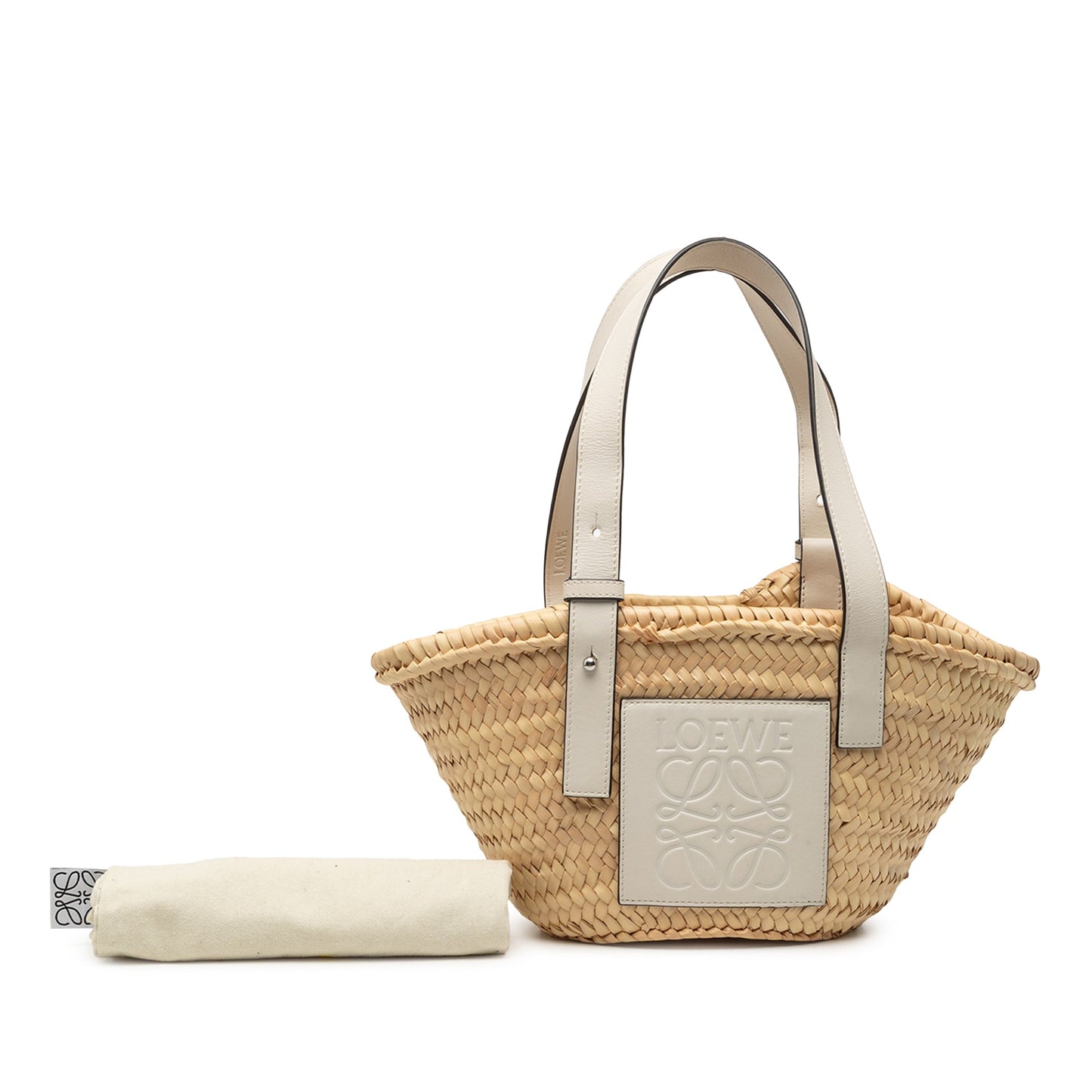 LOEWE Small Raffia Anagram Basket Tote